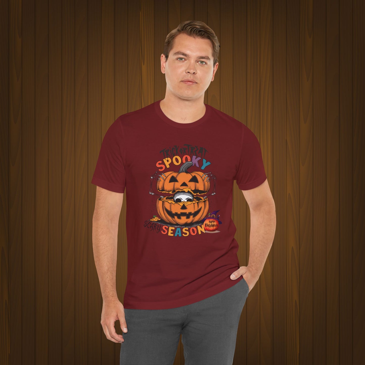 Spooky Scary Season T-shirt, Happy Halloween Skeleton T-shirt, Happy Halloween T-shirt, Trick Or Treat T-shirt, Halloween T-shirt, Cool Halloween T-shirt, Spooky T-shirt,