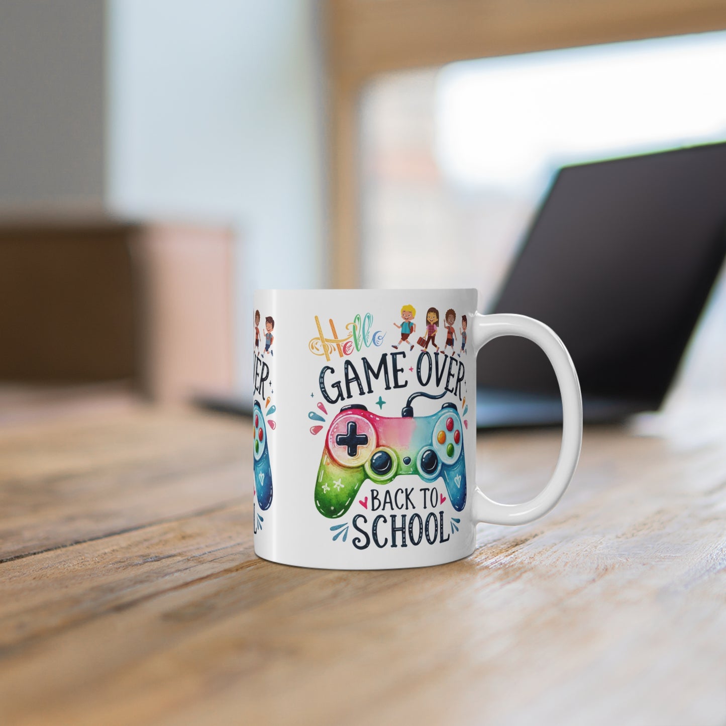 Hello Game Over Back To School Mug.11oz. Ready To Rule The School Mug.11oz. Ready for School Mug.