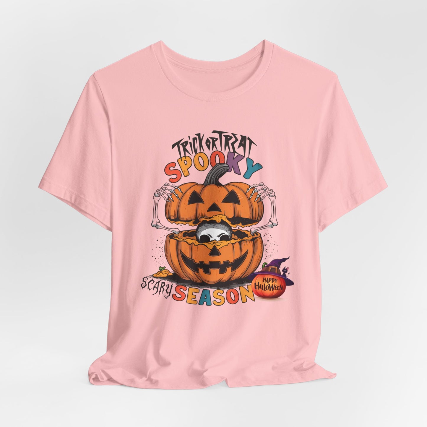 Spooky Scary Season T-shirt, Happy Halloween Skeleton T-shirt, Happy Halloween T-shirt, Trick Or Treat T-shirt, Halloween T-shirt, Cool Halloween T-shirt, Spooky T-shirt,