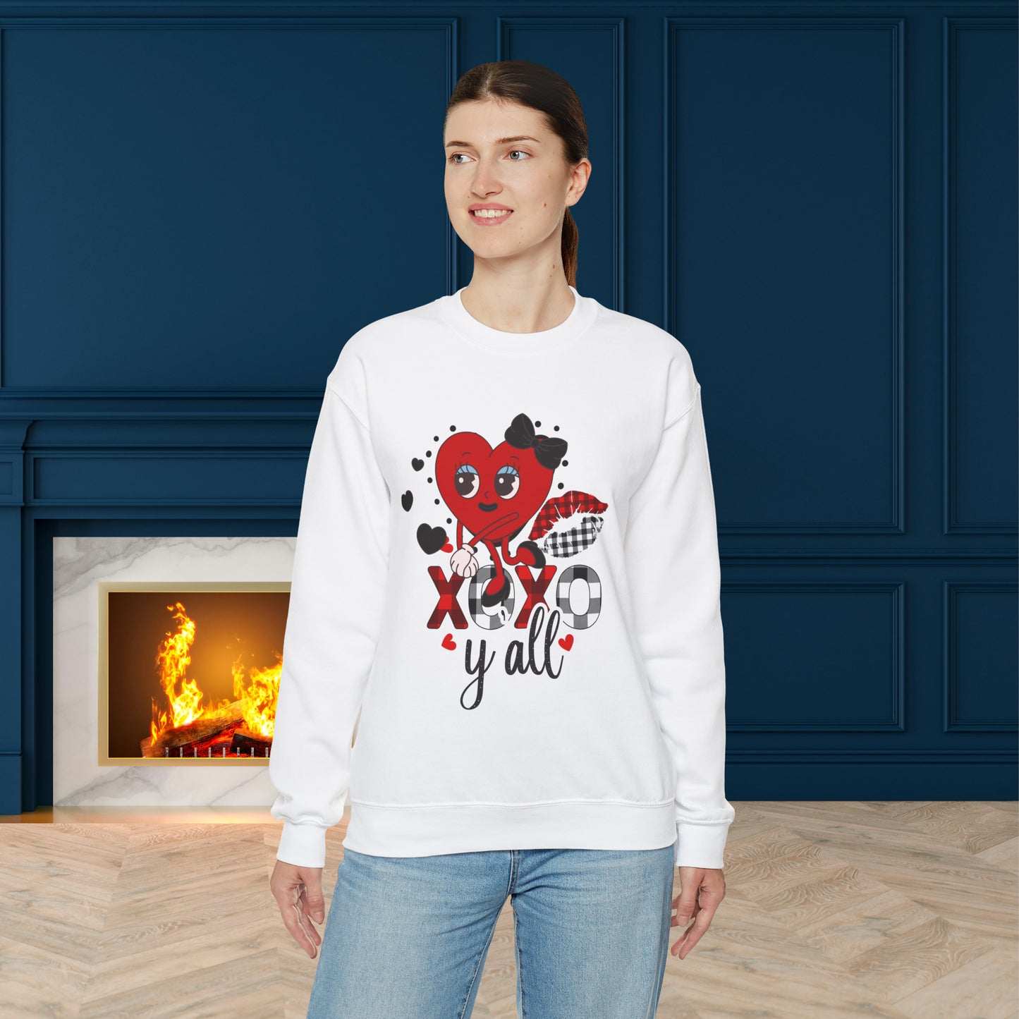 Happy valentines day Unisex Heavy Blend™ Crewneck Sweatshirt