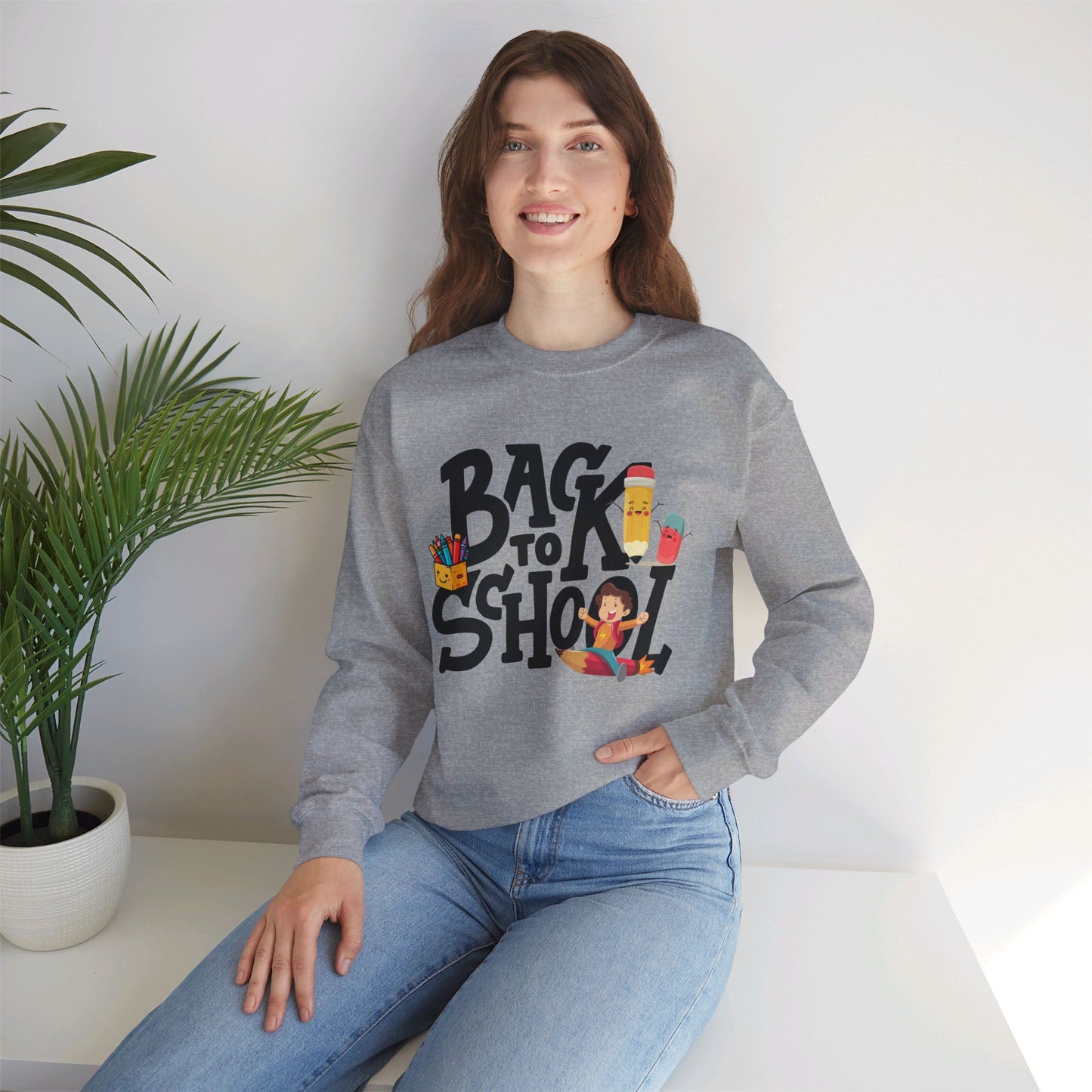 Back To school unisex heavy blend crewneck sweatshirt, We Love Teachers Sweatshirt,Teacher Back To school Sweatshirt. First Day Vibes Sweatshirt.