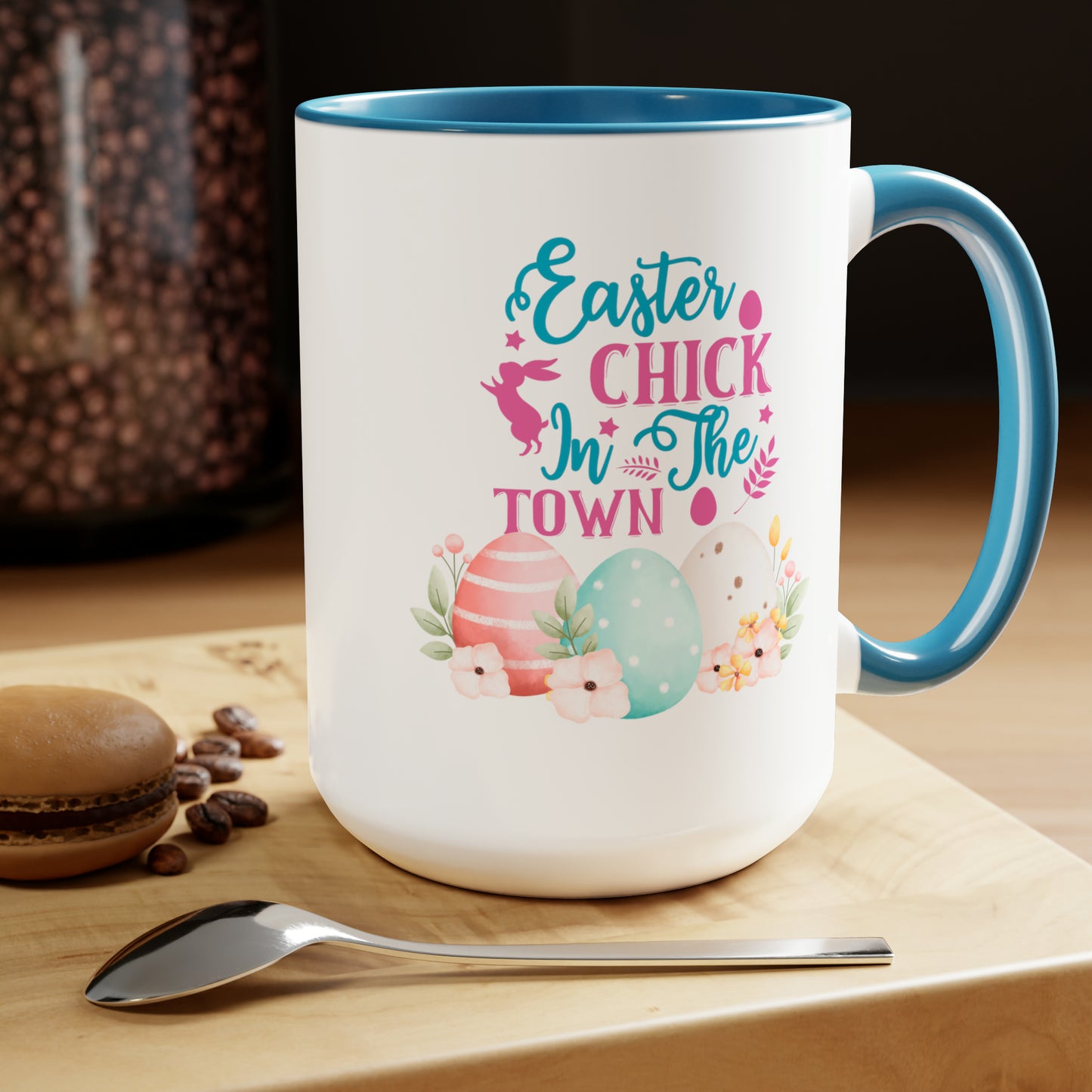 Happy Easter Two-Tone Coffee Mugs, 15oz