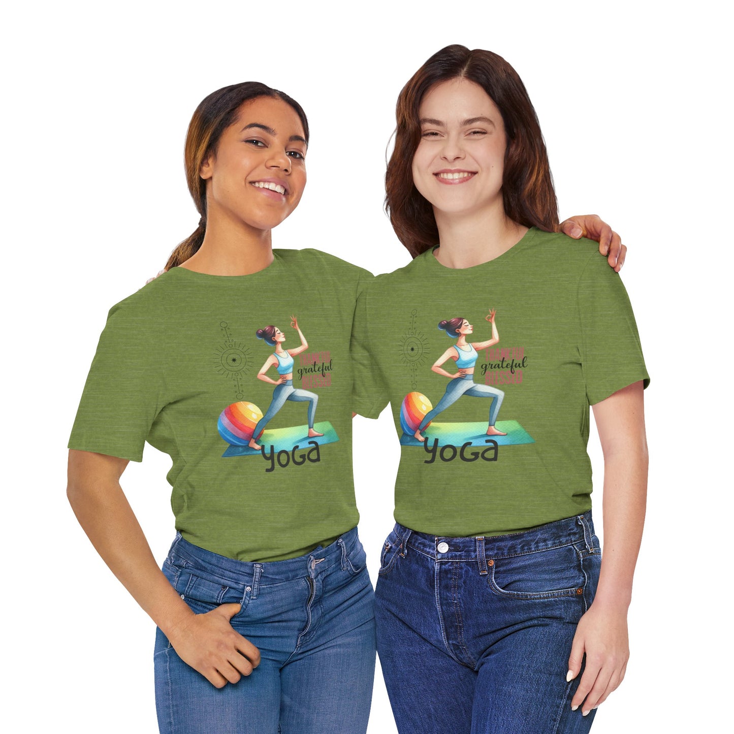 Thankful Grateful Blessed Yoga Design T-Shirt, Cute Yoga workout Shirt, Yoga lovers T-shirt, Yoga Instructor Gift, Gym shirt, Gift For Yoga lover, Gift For Yogi.