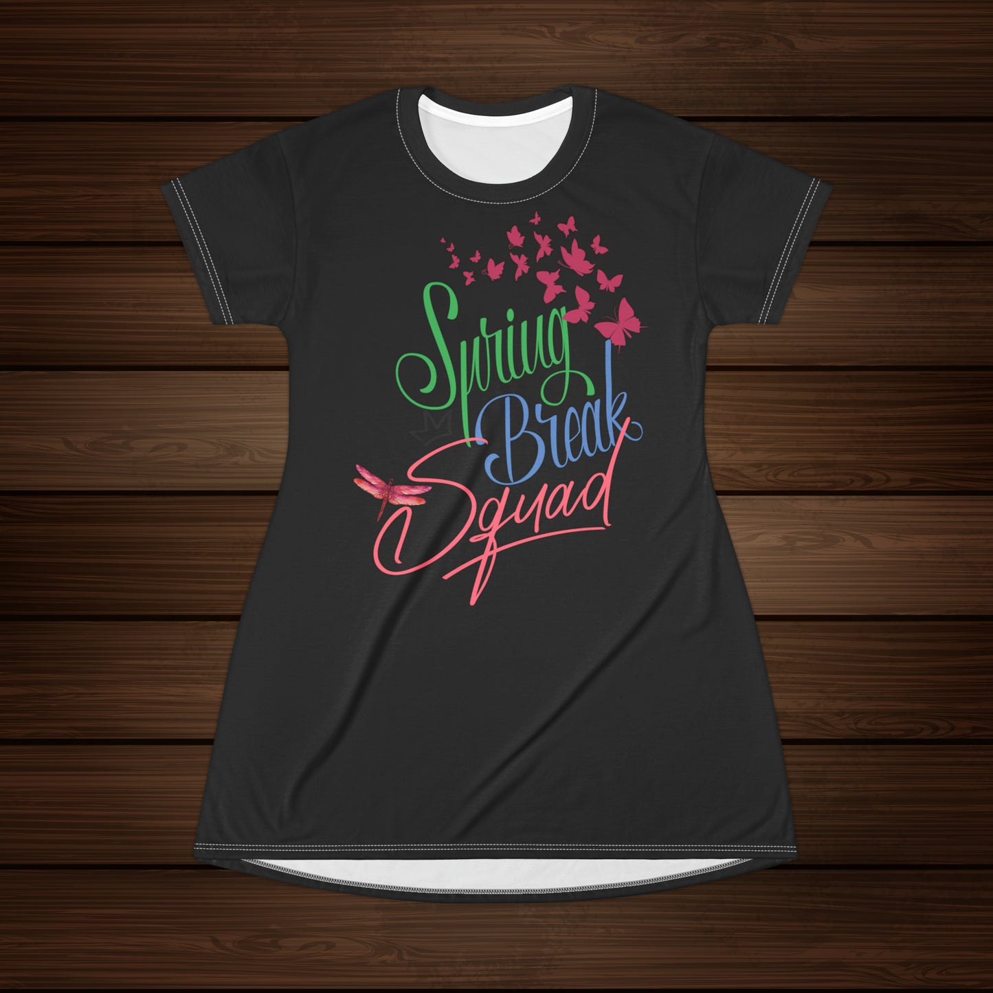 Spring Break Squad T-Shirt Dress (AOP)