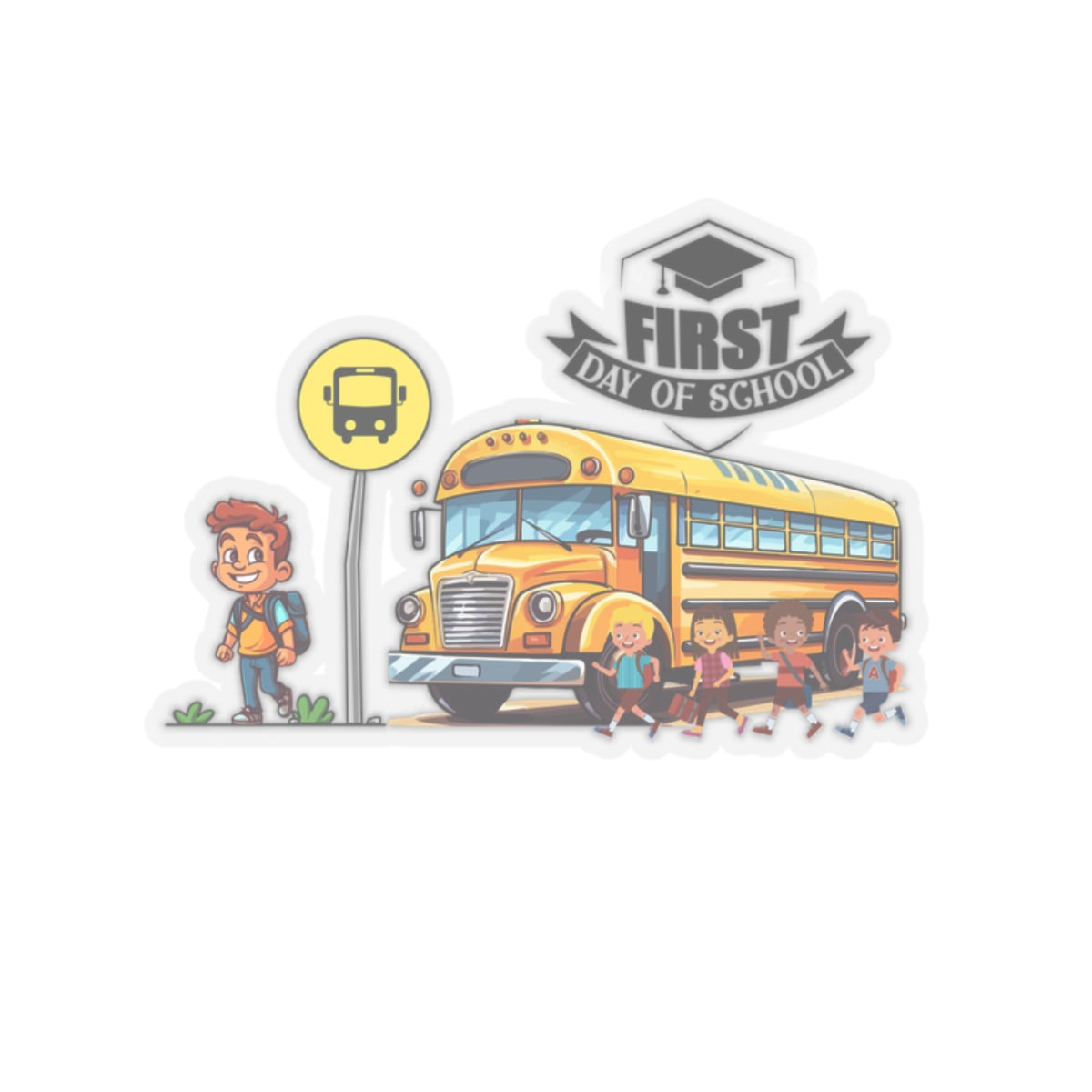 First Day Of School Back To School Kiss-Cut Stickers, First Grade Squad Kiss-Cut Stickers, Gift for First graders, Ready for School, Back to Learning.