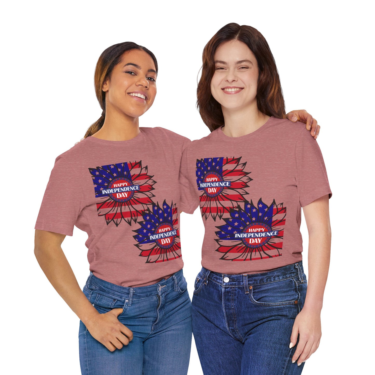 4th of July T-Shirt, Happy Independence Day Sunflower T-Shirt, Fourth of July unisex jersey short sleeve.