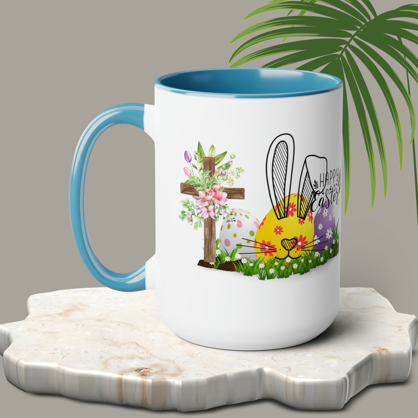 Happy EasterTwo-Tone Coffee Mugs, 15oz