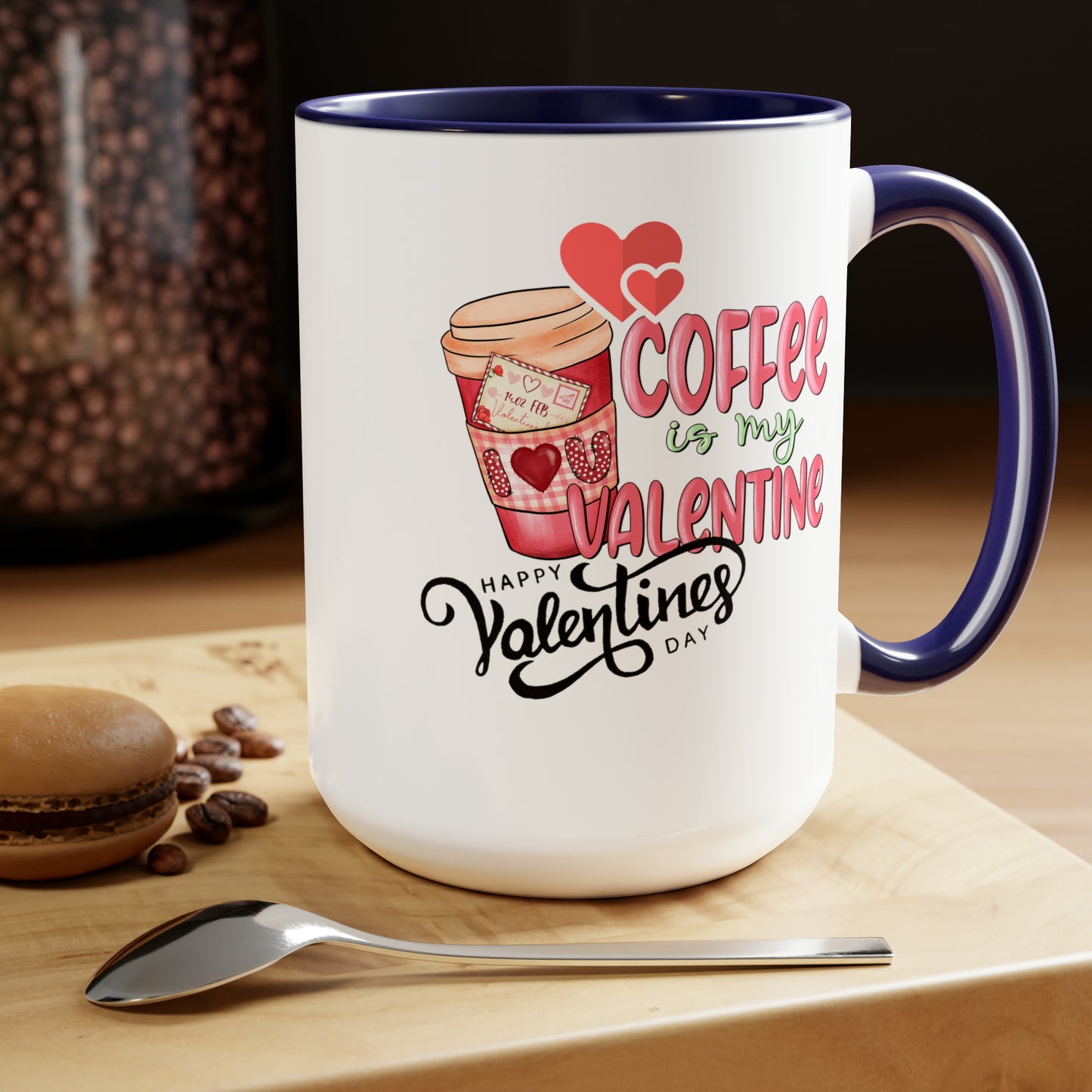 Happy valentines day Two-Tone Coffee Mugs, 15oz