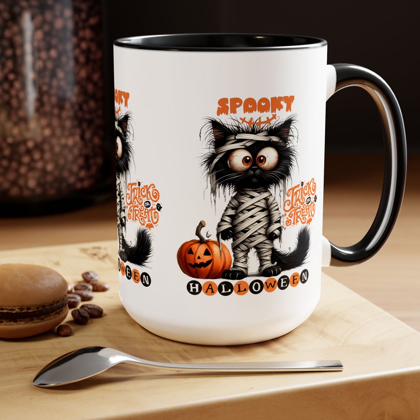 Spooky Halloween Coffee Mug, Let's Go Halloween Coffee Mug, Trick or Treat Halloween Coffee Mug, Cute Ghost Coffee Mug, Spooky Season Halloween Coffee Mug.