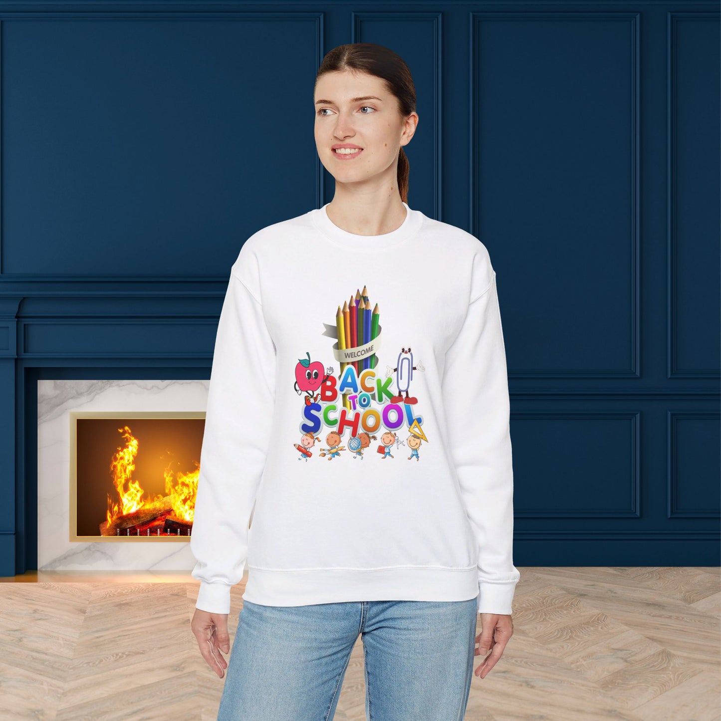 Back To school unisex heavy blend crewneck sweatshirt, We Love Teachers Sweatshirt,Teacher Back To school Sweatshirt. First Day Vibes Sweatshirt.