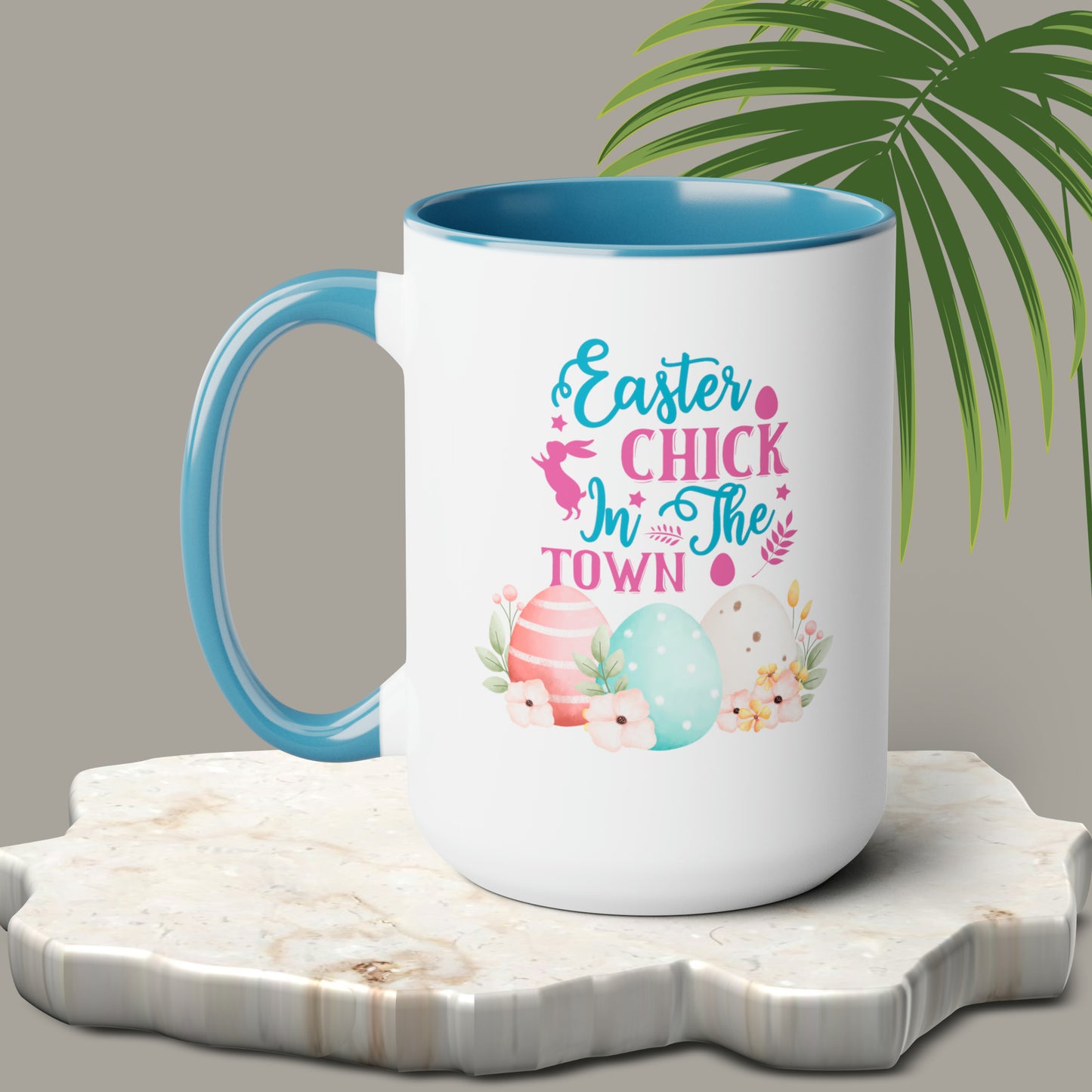 Happy Easter Two-Tone Coffee Mugs, 15oz