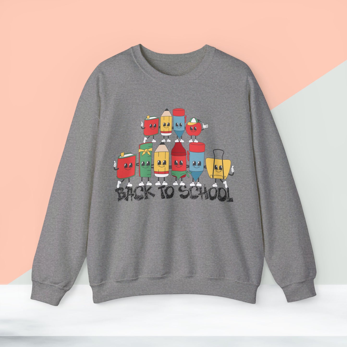 Back To school unisex heavy blend crewneck sweatshirt, We Love Teachers Sweatshirt,Teacher Back To school Sweatshirt. First Day Vibes Sweatshirt.