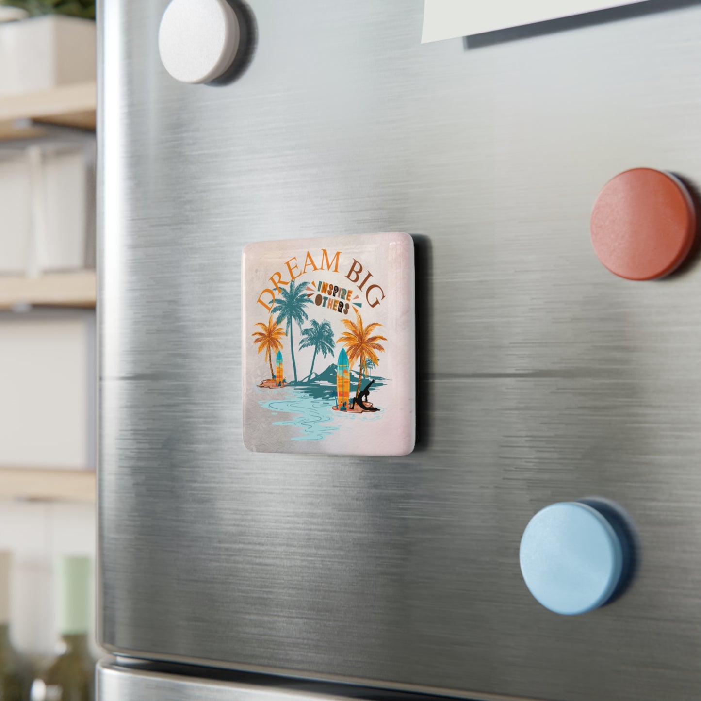 Dream Big Yoga Porcelain Magnet, Square, Cute Porcelain Magnet, Mindful Gift, Yoga lovers Porcelain Magnet, Yoga Instructor Gift, Gift For Yoga lovers, Gift For Yogi.