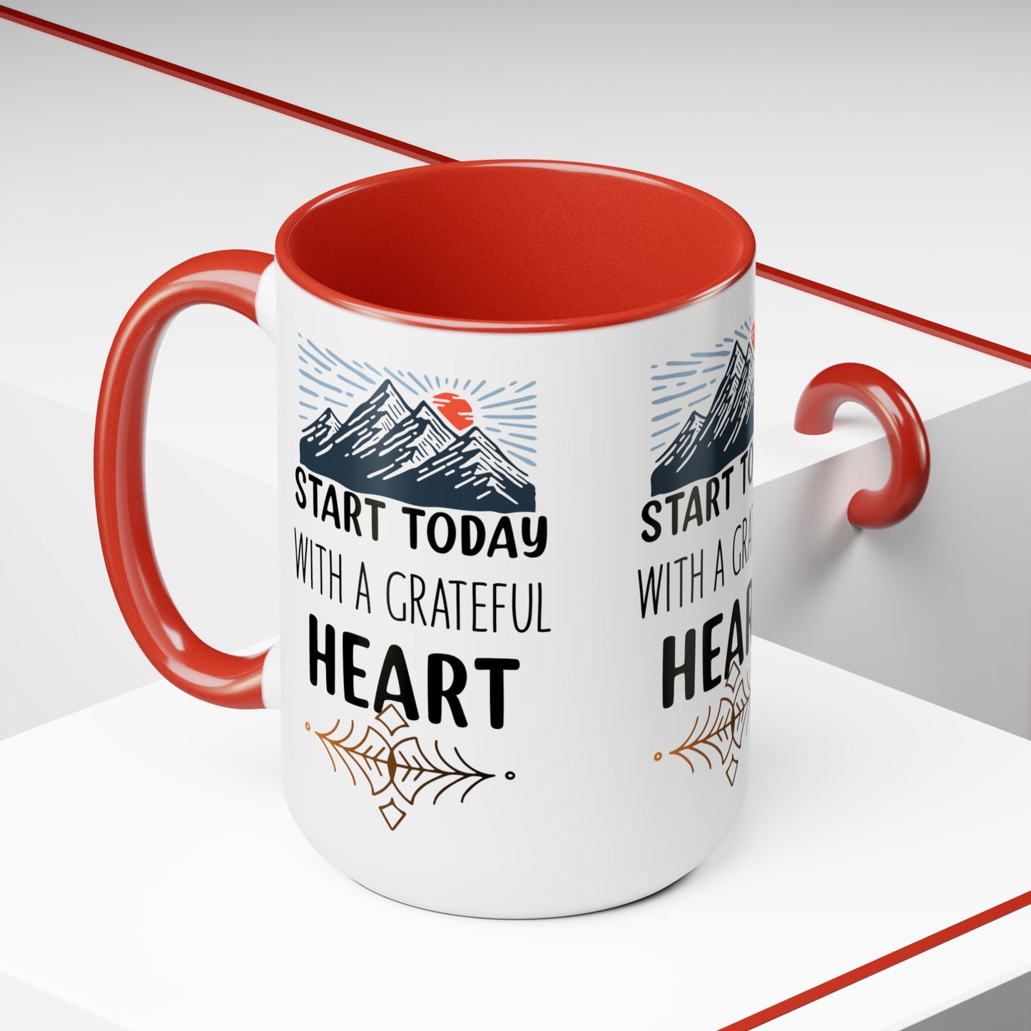 Start Today With A Grateful Heart Yoga coffee Mug, Yoga lovers Coffee mug, Yoga Instructor Gift, Gift For Yoga lover, Gift For Yogi.