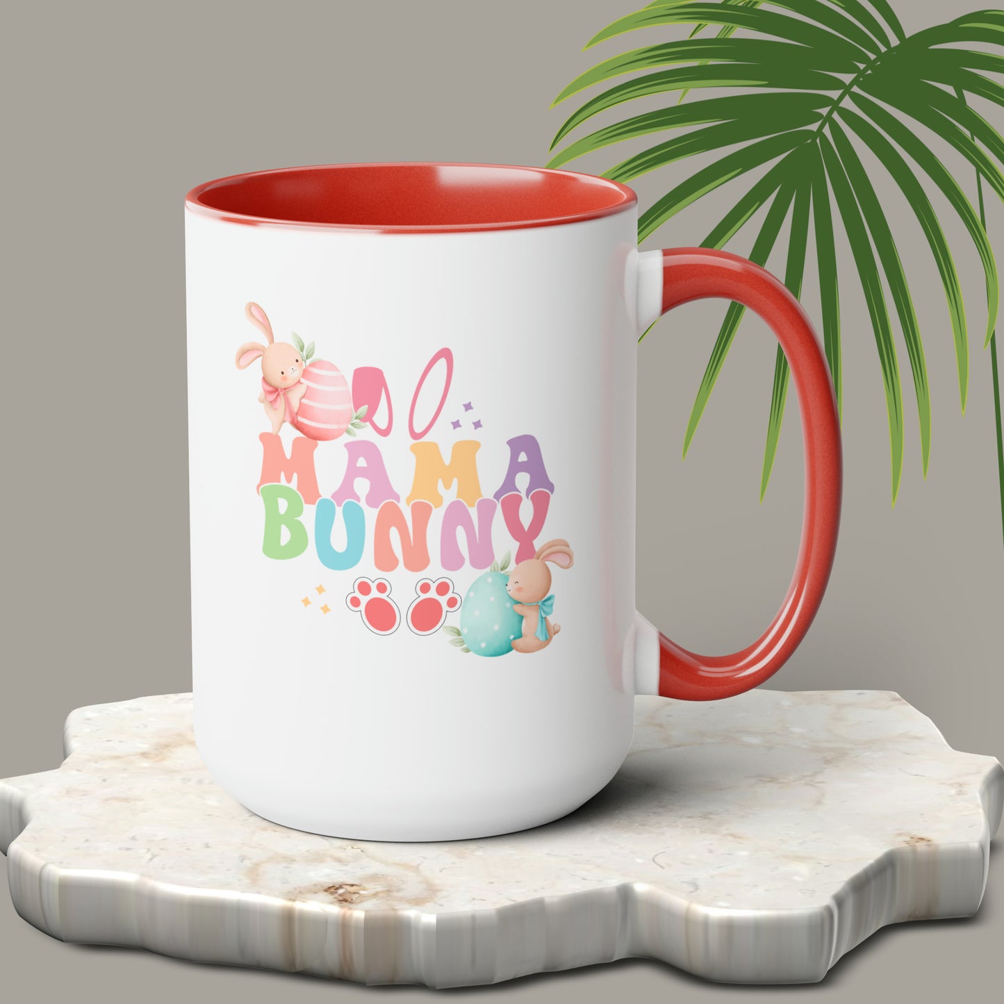 Happy Easter Two-Tone Coffee Mugs, 15oz