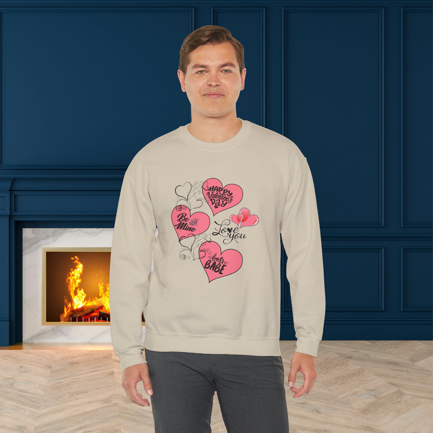 Happy valentines day Unisex Heavy Blend™ Crewneck Sweatshirt
