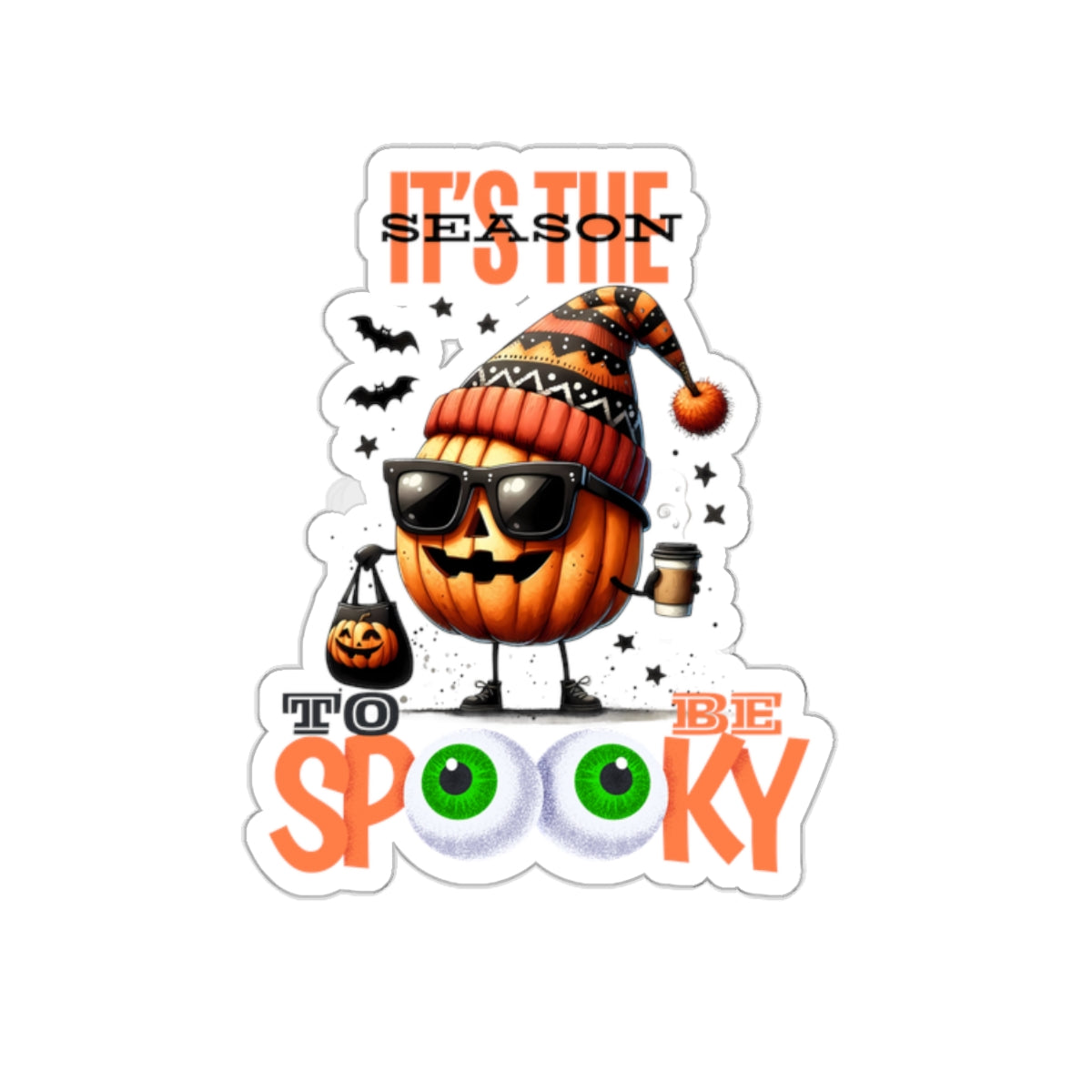 It's The Season To be Spooky Kiss-Cut Stickers, Spooky Vibes Happy Halloween Kiss-Cut Stickers, Happy Halloween Kiss-Cut Stickers, Spooky Season Kiss-Cut Stickers, Trick Or Treat Halloween Kiss-Cut Stickers.