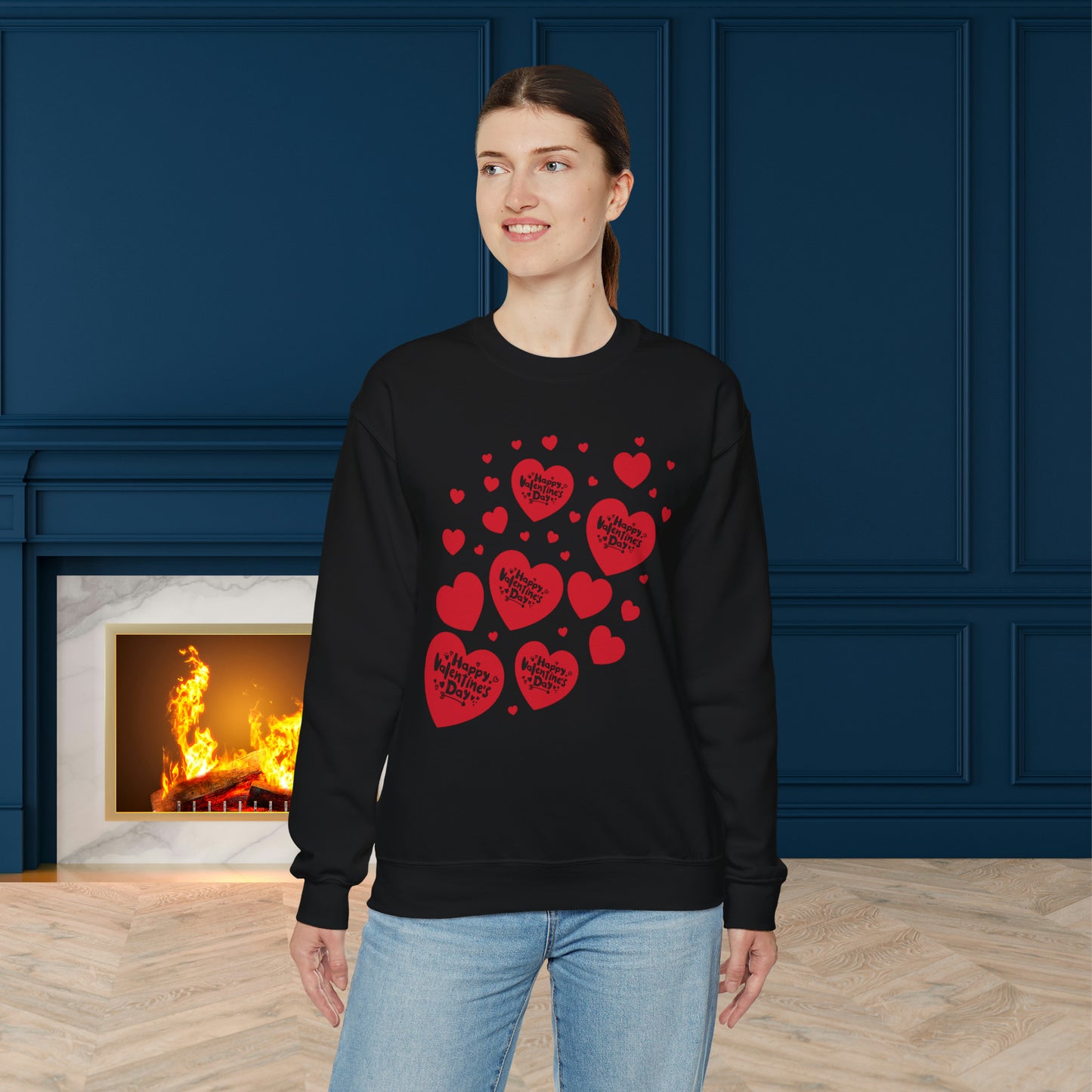 Happy valentines day Unisex Heavy Blend™ Crewneck Sweatshirt