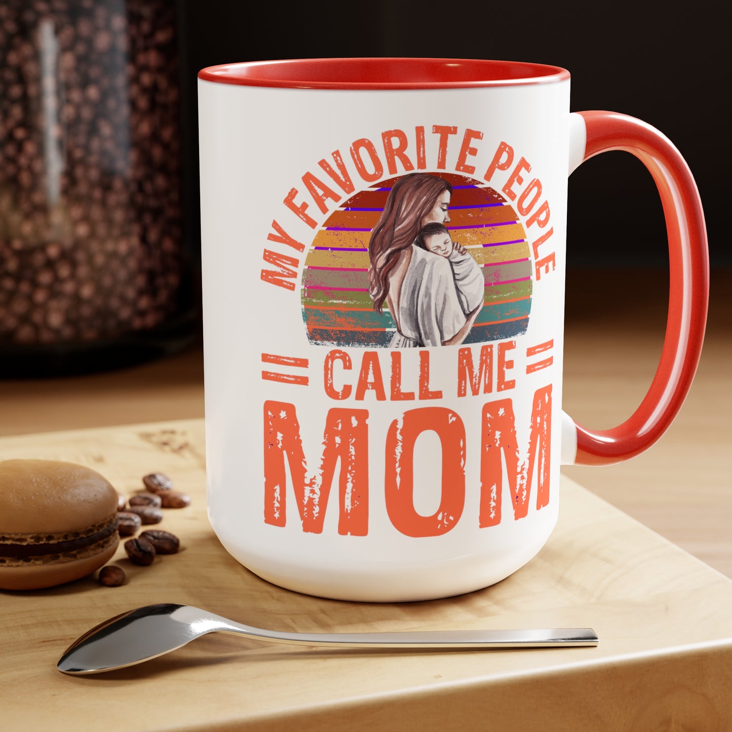 Happy Mother's dayTow-Tone Coffee Mug.15oz, Gift for mom, Mama's Coffee Mug