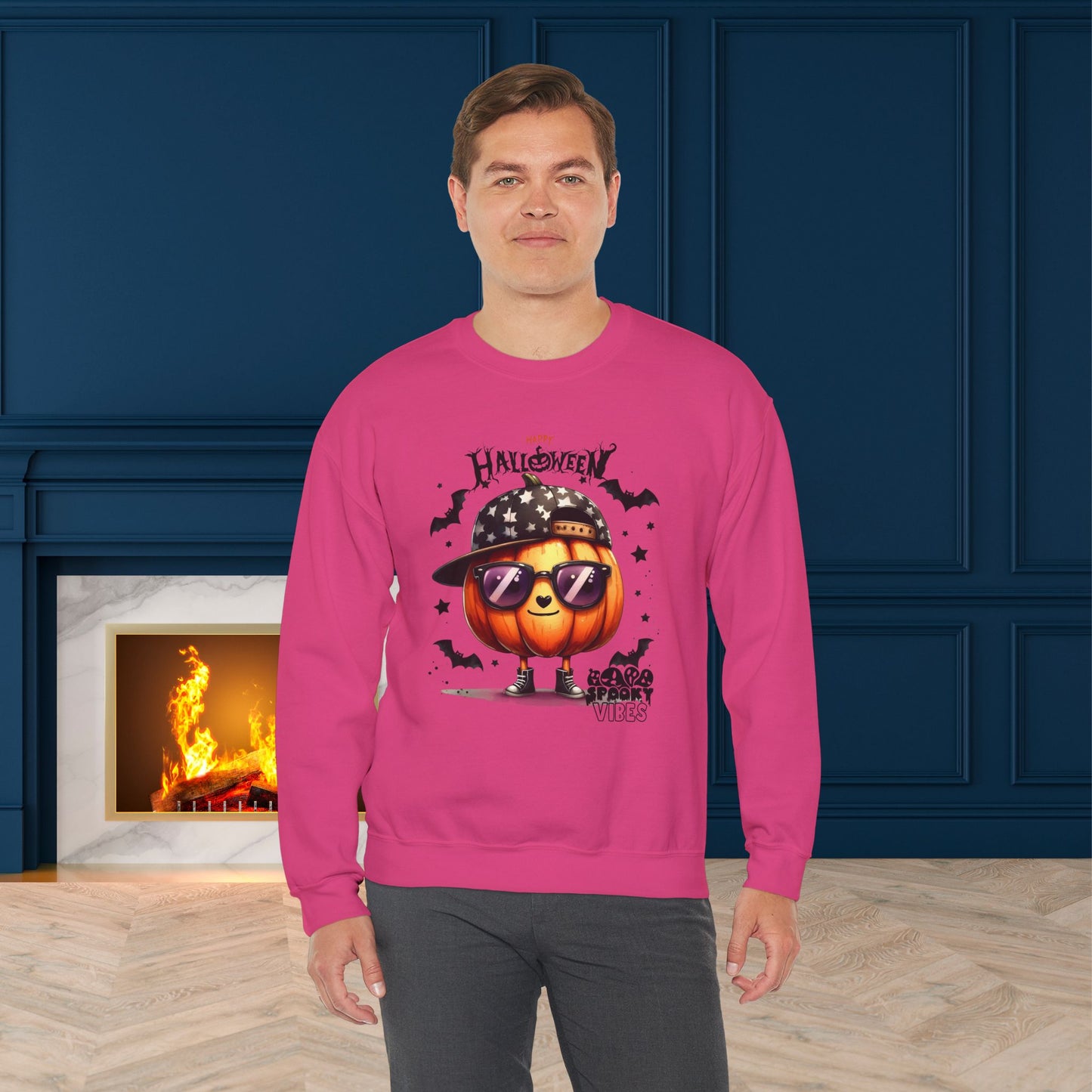 Spooky Vibes Halloween Sweatshirt, Happy Halloween Sweatshirt - Unisex Heavy Blend Crewneck, Halloween Sweatshirt, Cute Spooky Ghost sweatshirt.