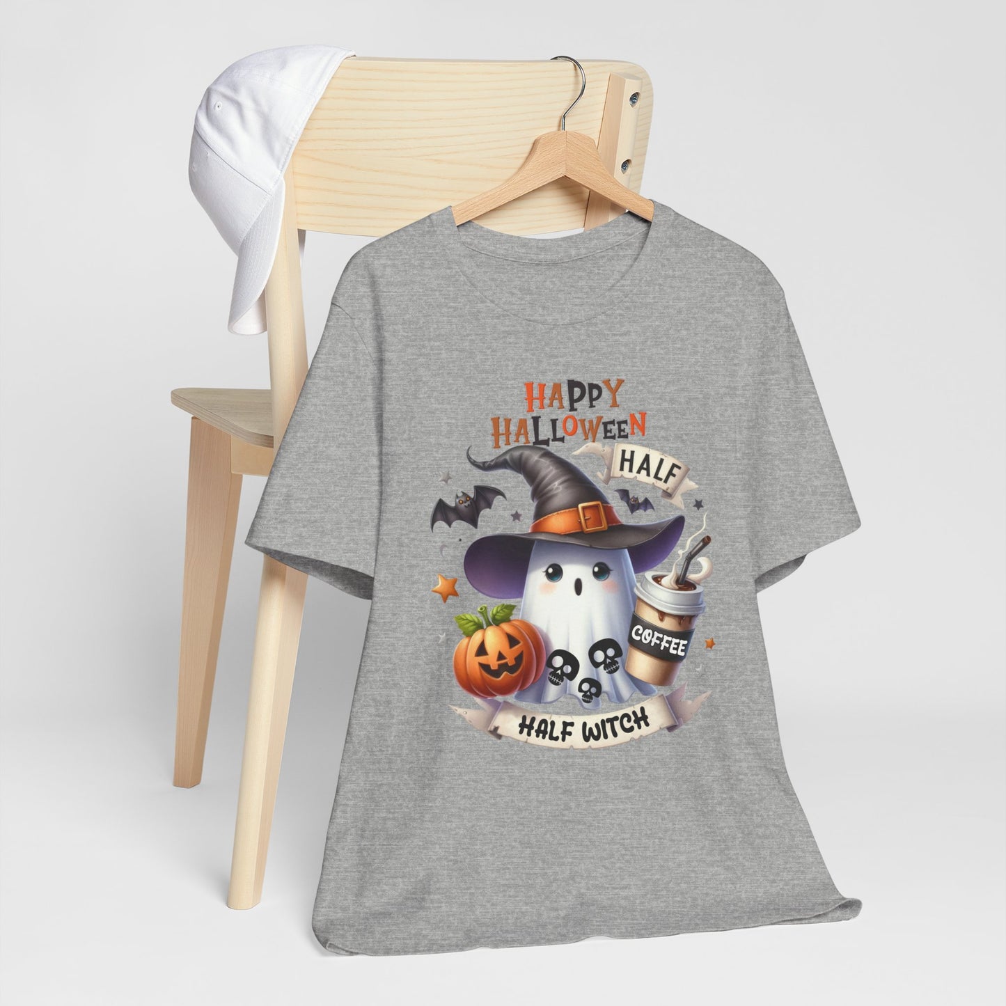 Half Coffee Half Witch T-shirt, Happy Halloween T-shirt, Trick Or Treat T-shirt, Halloween T-shirt, Cool Halloween T-shirt, Spooky T-shirt,