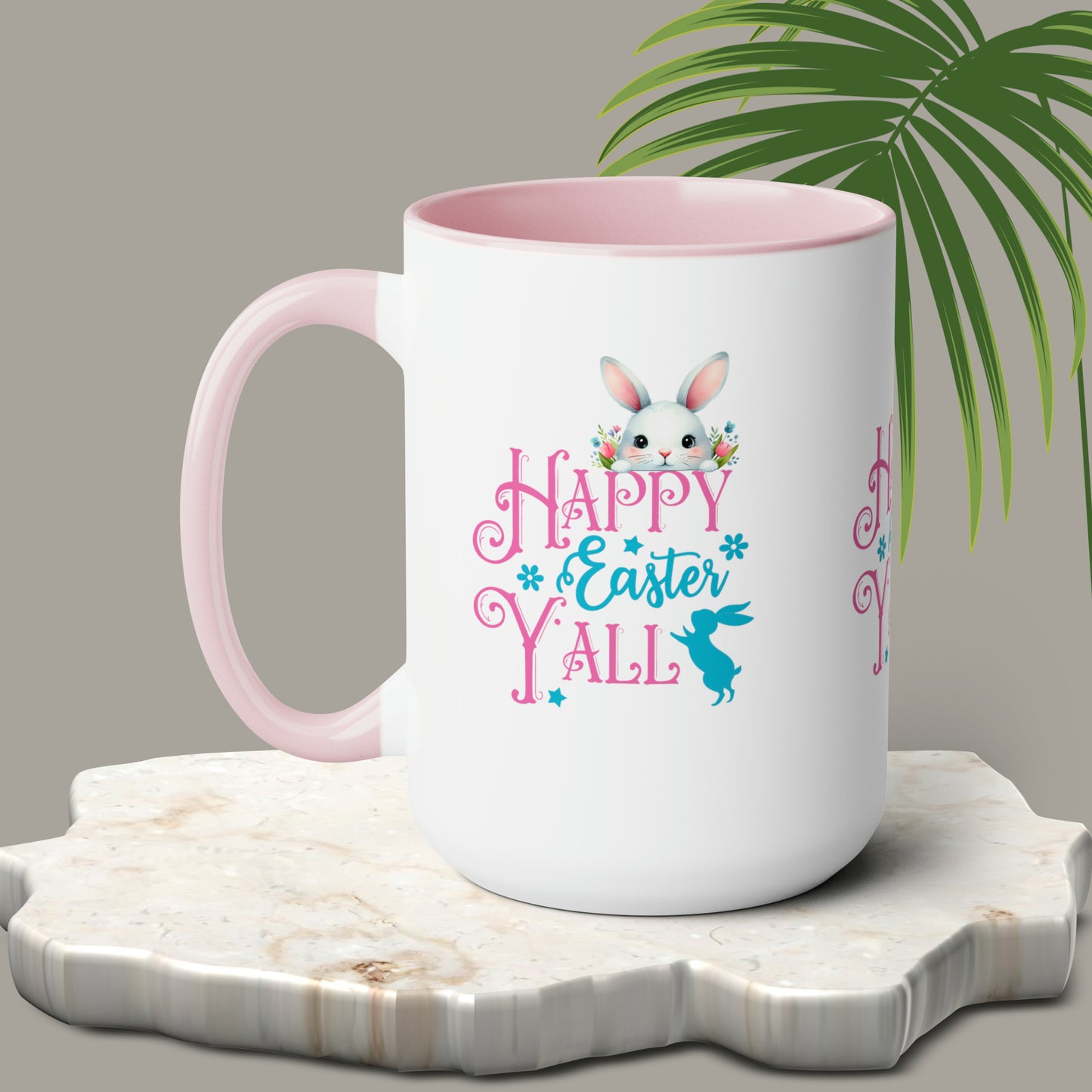 Happy Easter Two-Tone Coffee Mugs, 15oz