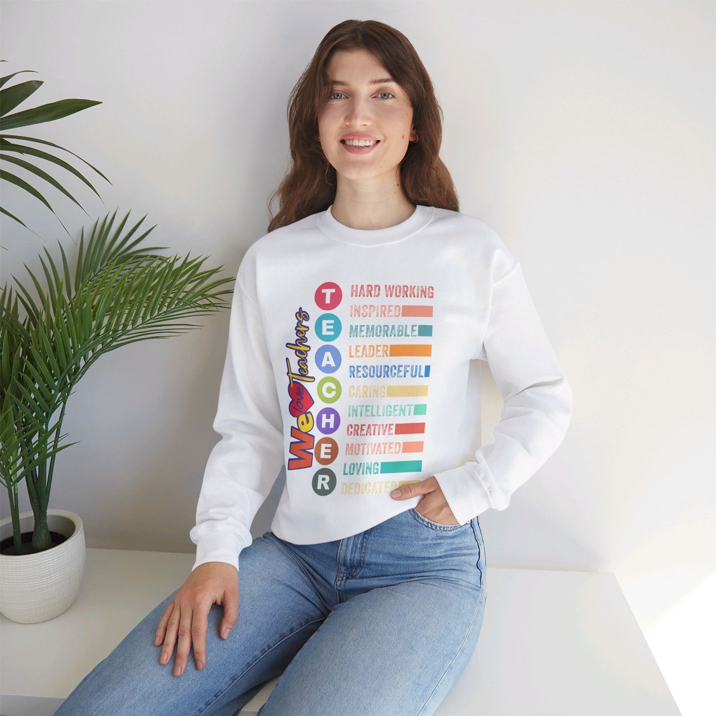Back To school unisex heavy blend crewneck sweatshirt, We Love Teachers Sweatshirt,Teacher Back To school Sweatshirt. First Day Vibes Sweatshirt.
