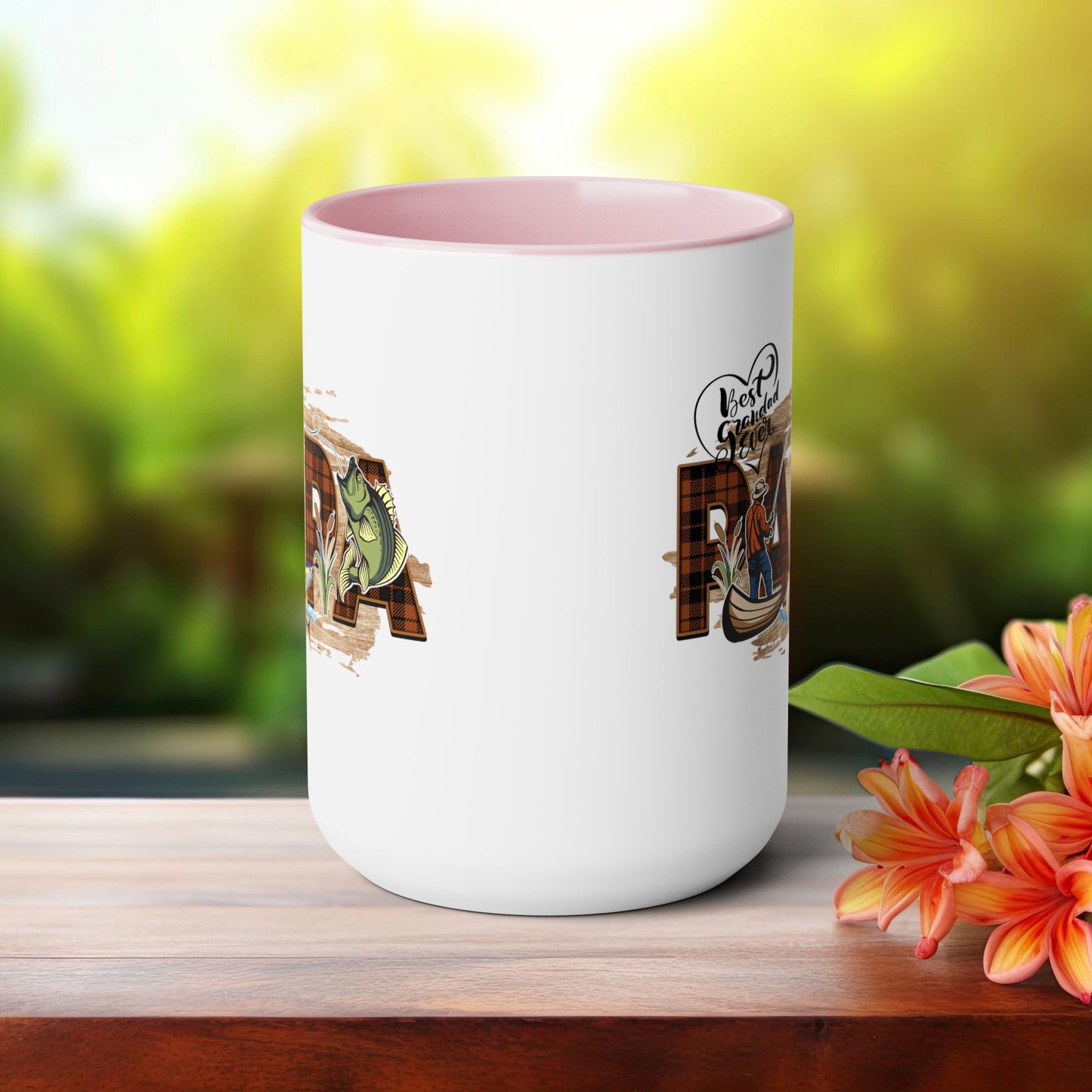 Happy father's dayTow-Tone Coffee Mug.15oz, Gift for Papa, Coffee Mug For Papa.