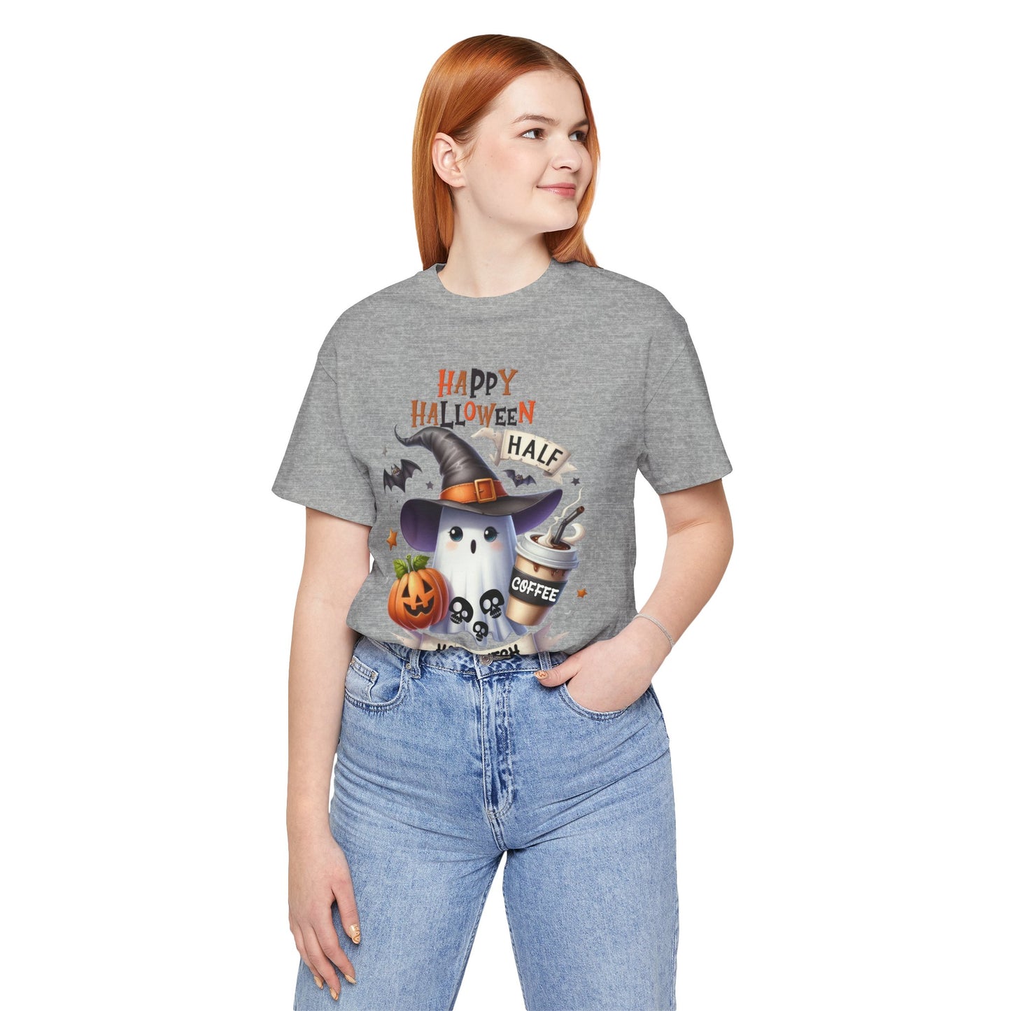 Half Coffee Half Witch T-shirt, Happy Halloween T-shirt, Trick Or Treat T-shirt, Halloween T-shirt, Cool Halloween T-shirt, Spooky T-shirt,