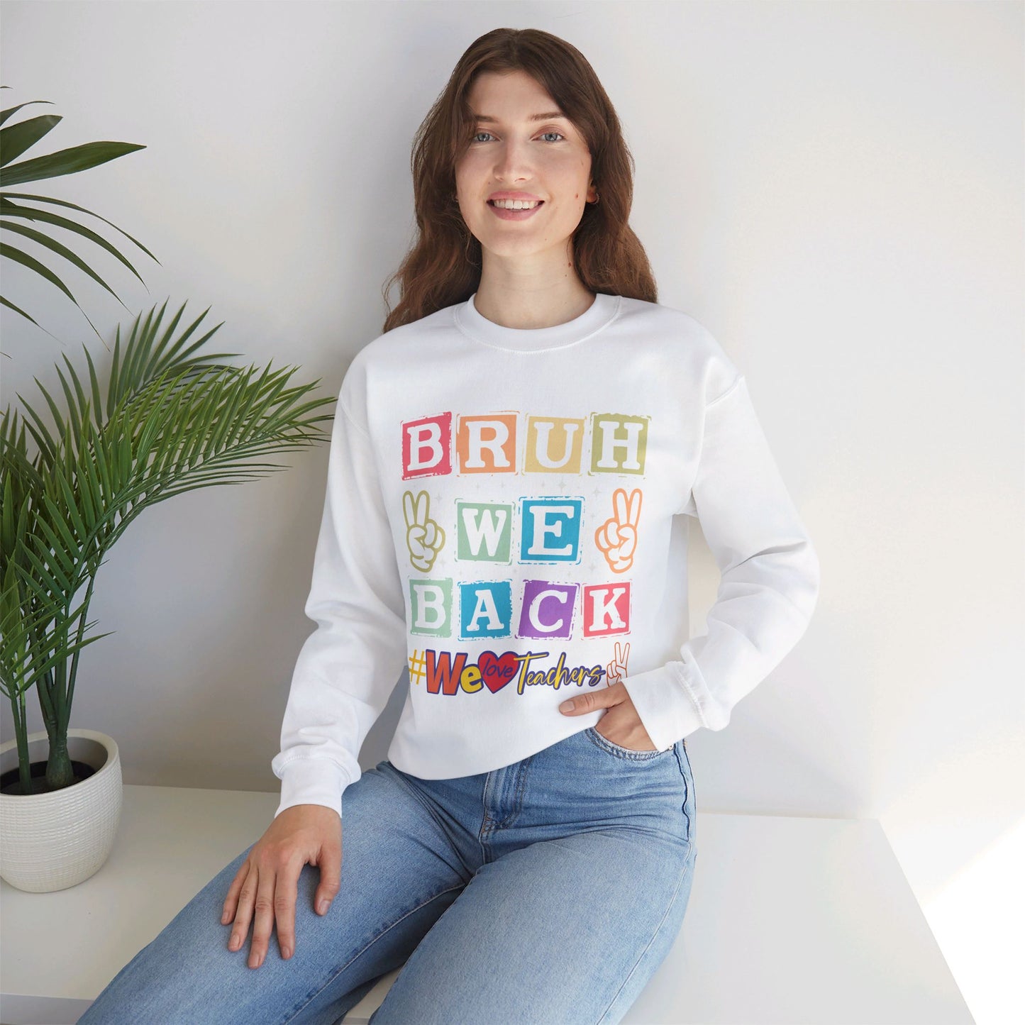 Back To school unisex heavy blend crewneck sweatshirt, We Love Teachers Sweatshirt,Teacher Back To school Sweatshirt. First Day Vibes Sweatshirt.
