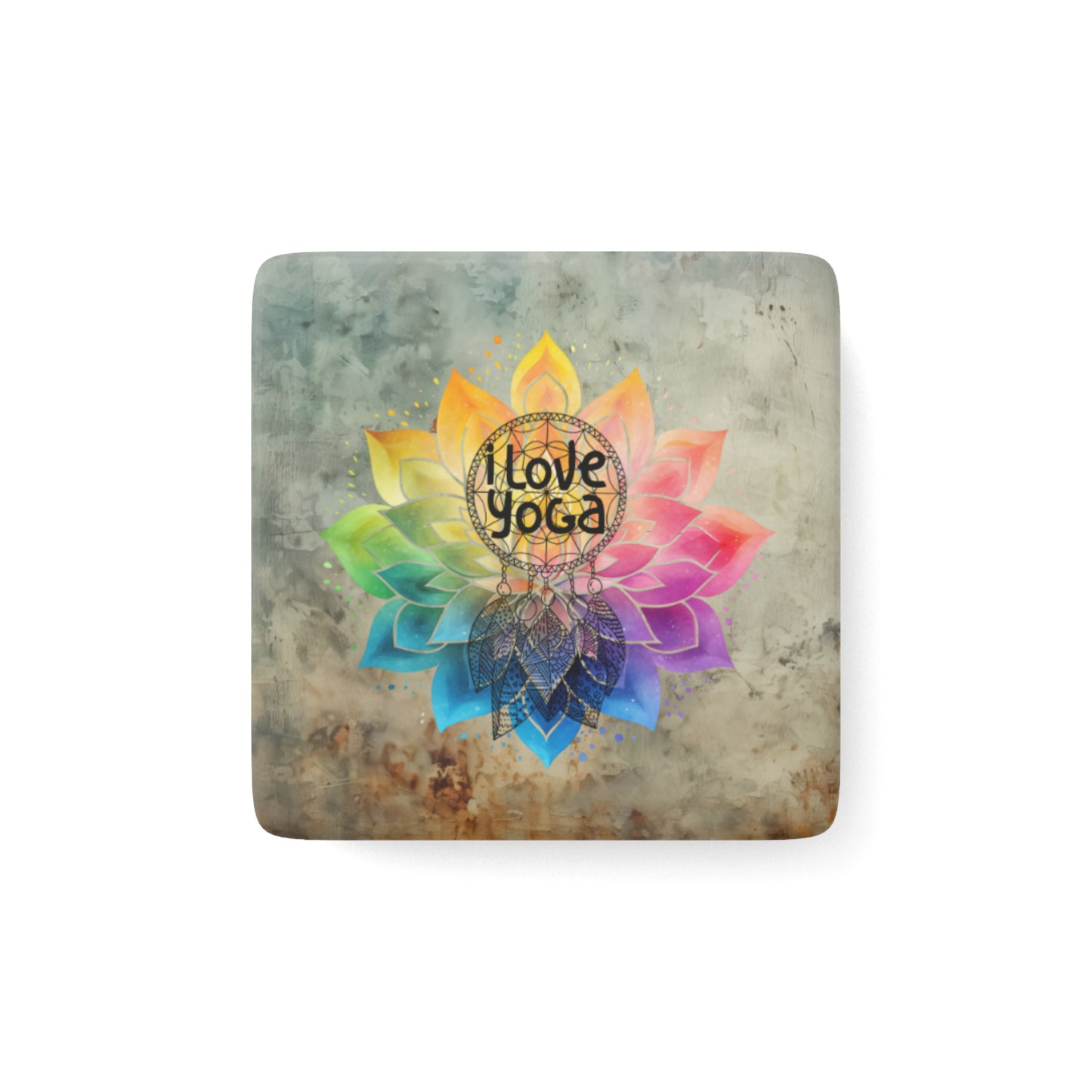 I Love Yoga Porcelain Magnet, Square, Cute Porcelain Magnet, Mindful Gift, Yoga lovers Porcelain Magnet, Yoga Instructor Gift, Gift For Yoga lovers, Gift For Yogi.