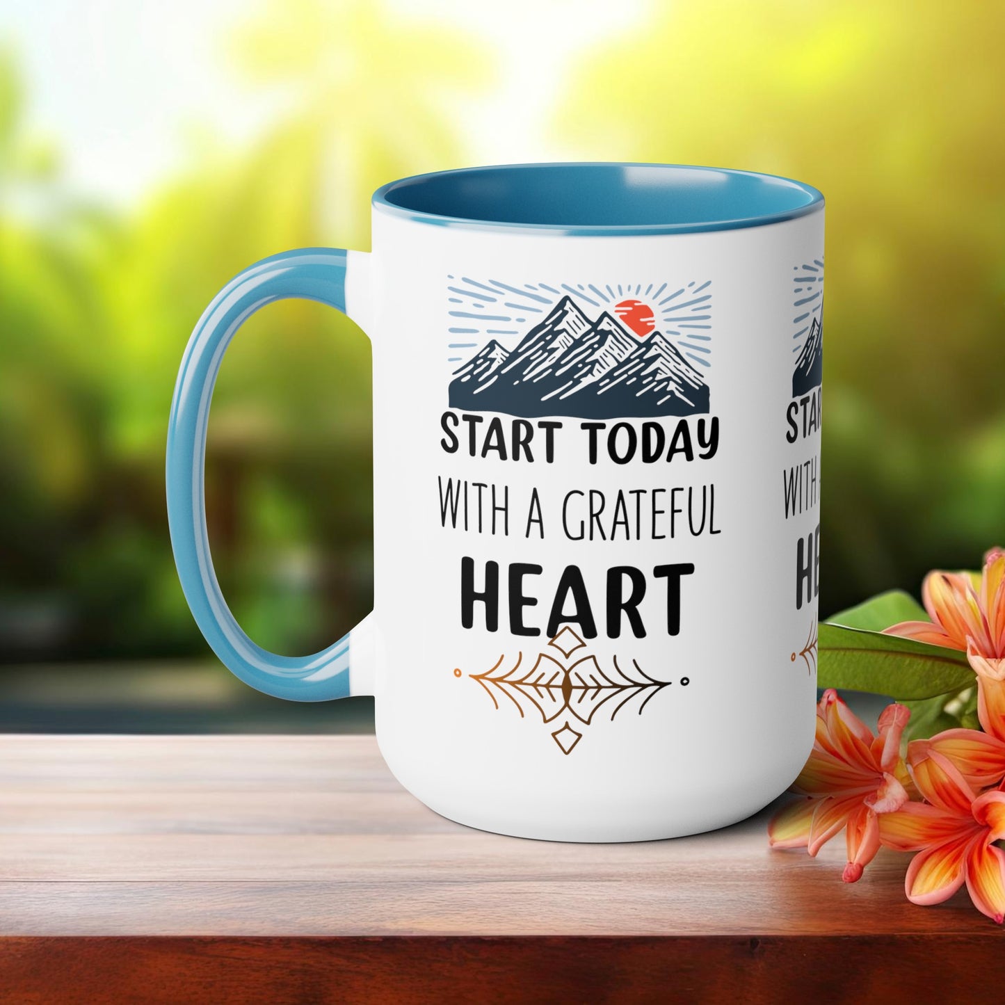Start Today With A Grateful Heart Yoga coffee Mug, Yoga lovers Coffee mug, Yoga Instructor Gift, Gift For Yoga lover, Gift For Yogi.
