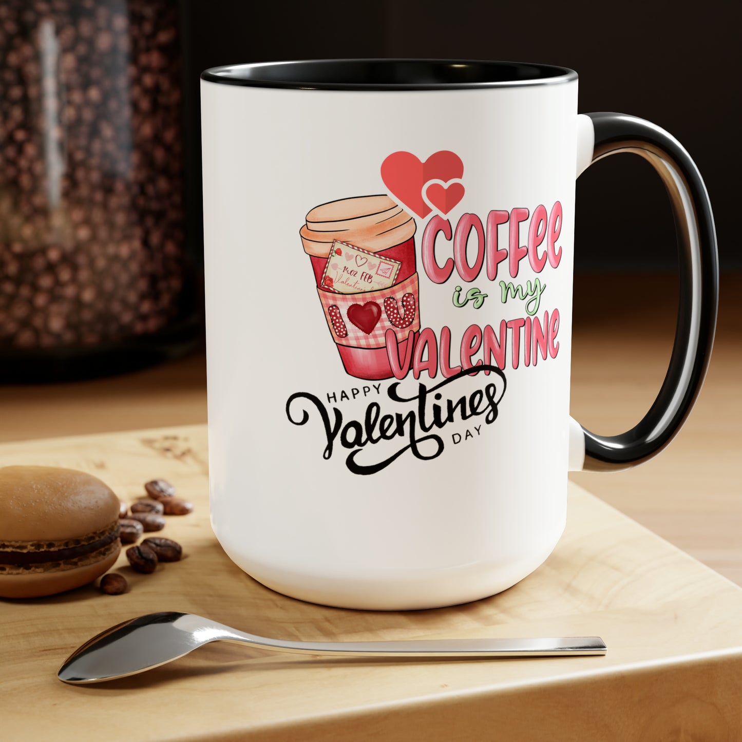 Happy valentines day Two-Tone Coffee Mugs, 15oz