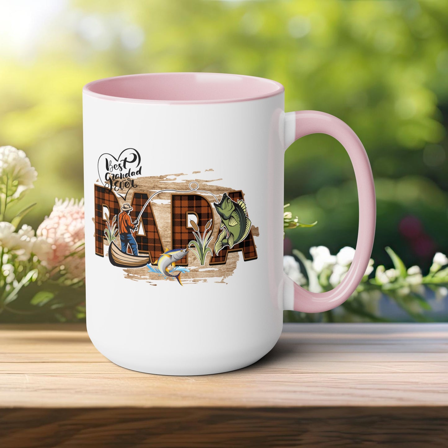 Happy father's dayTow-Tone Coffee Mug.15oz, Gift for Papa, Coffee Mug For Papa.