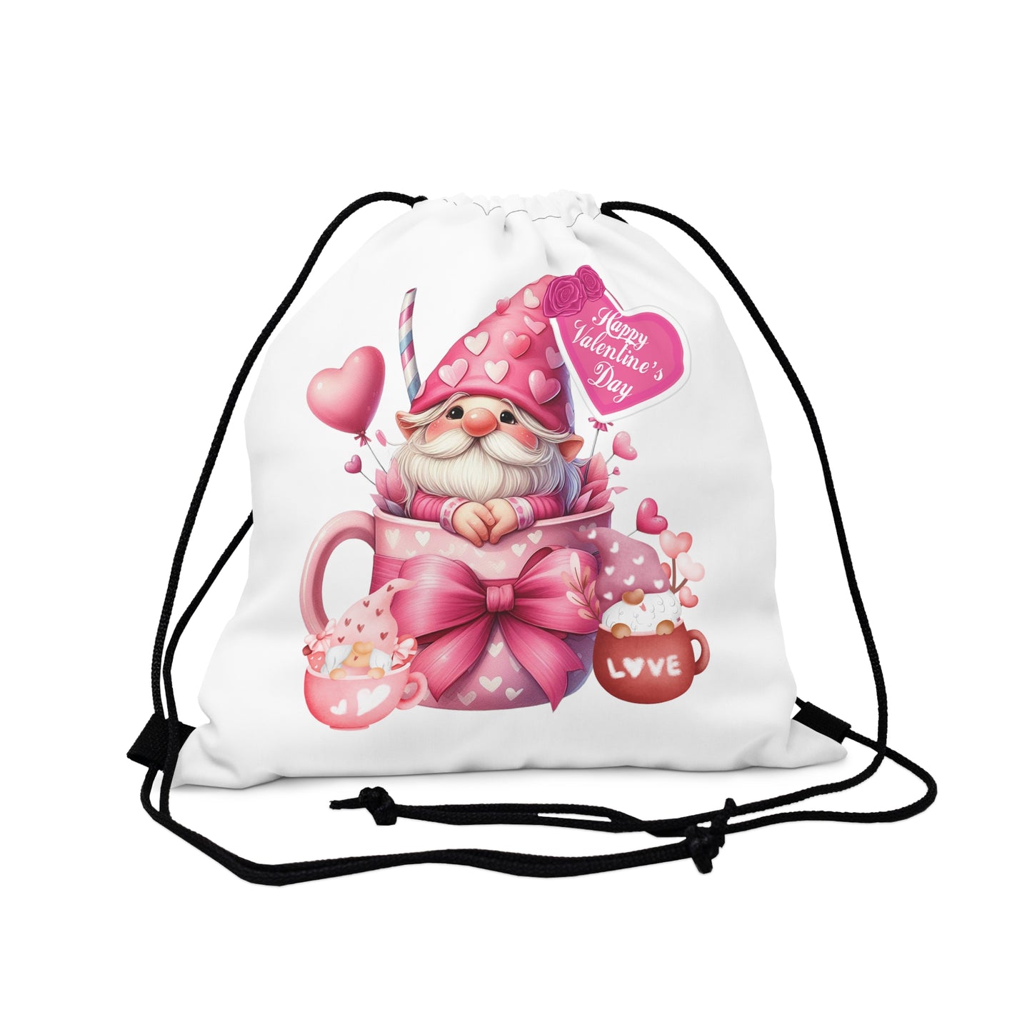 Happy Valentines Day Drawstring Bag