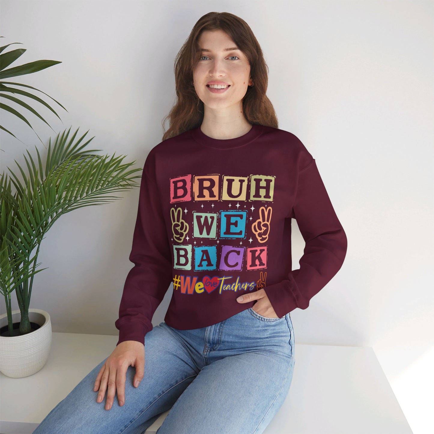Back To school unisex heavy blend crewneck sweatshirt, We Love Teachers Sweatshirt,Teacher Back To school Sweatshirt. First Day Vibes Sweatshirt.