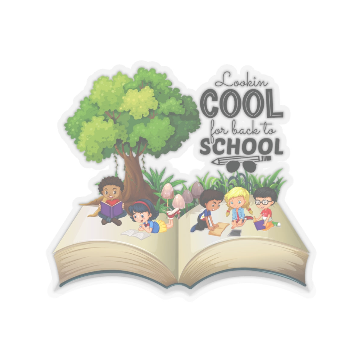 Looking Cool For Back To School Kiss-Cut Stickers, First Grade Squad Kiss-Cut Stickers, Gift for First graders, Ready for School, Back to Learning.