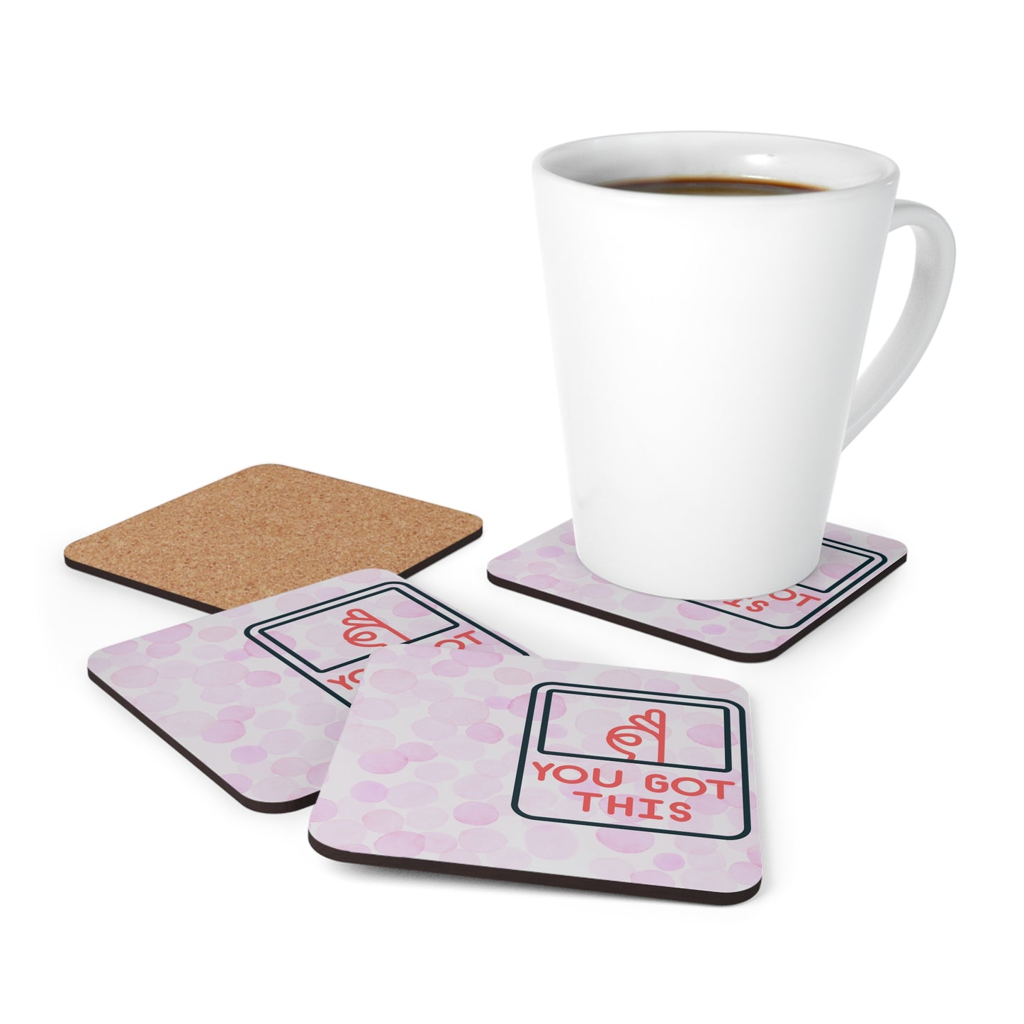 Happy Valentines Day Corkwood Coaster Set
