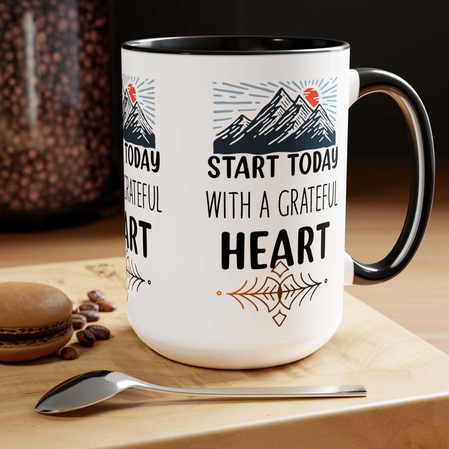 Start Today With A Grateful Heart Yoga coffee Mug, Yoga lovers Coffee mug, Yoga Instructor Gift, Gift For Yoga lover, Gift For Yogi.