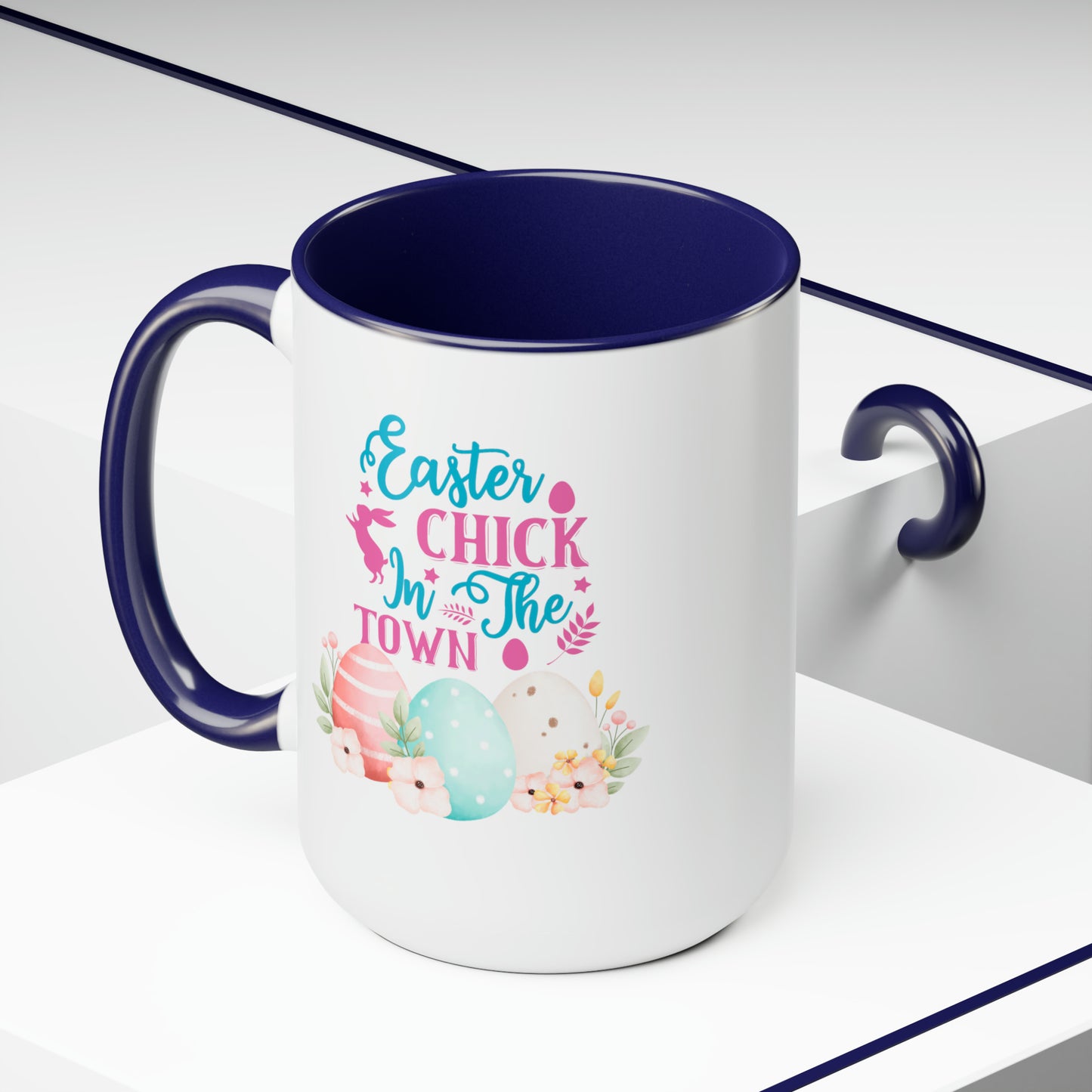 Happy Easter Two-Tone Coffee Mugs, 15oz