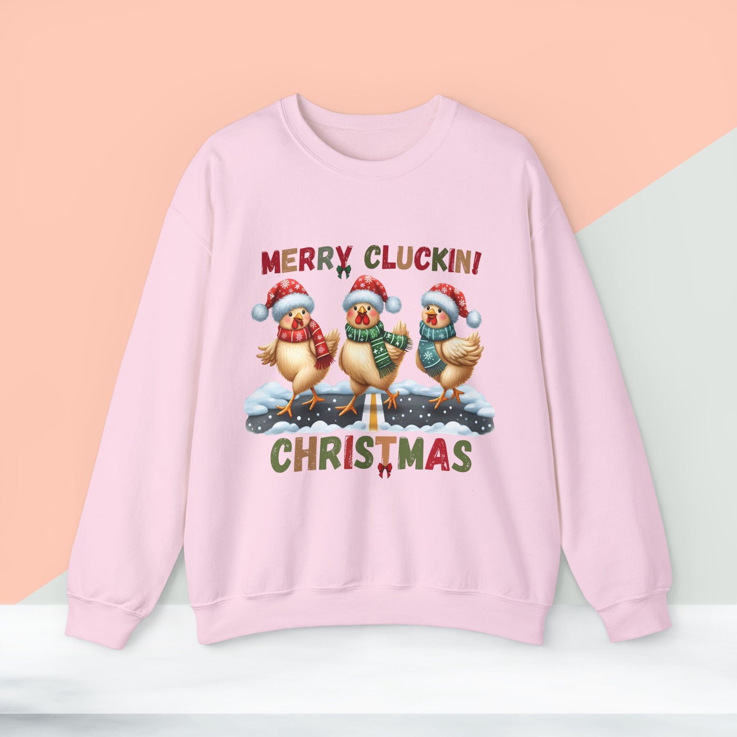 Merry Clucking! Christmas Sweatshirt - Unisex Heavy Blend, Merry Christmas, Festive, Christmas Gift, Crewneck, merry Christmas Sweatshirt, Christmas Sweatshirt Christmas Gift, Festive Sweatshirt.