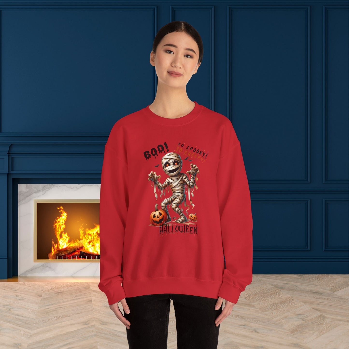 So Spooky So Creepy Halloween Sweatshirt, Happy Halloween Sweatshirt - Unisex Heavy Blend Crewneck, Halloween Sweatshirt, Cute Spooky Ghost sweatshirt.