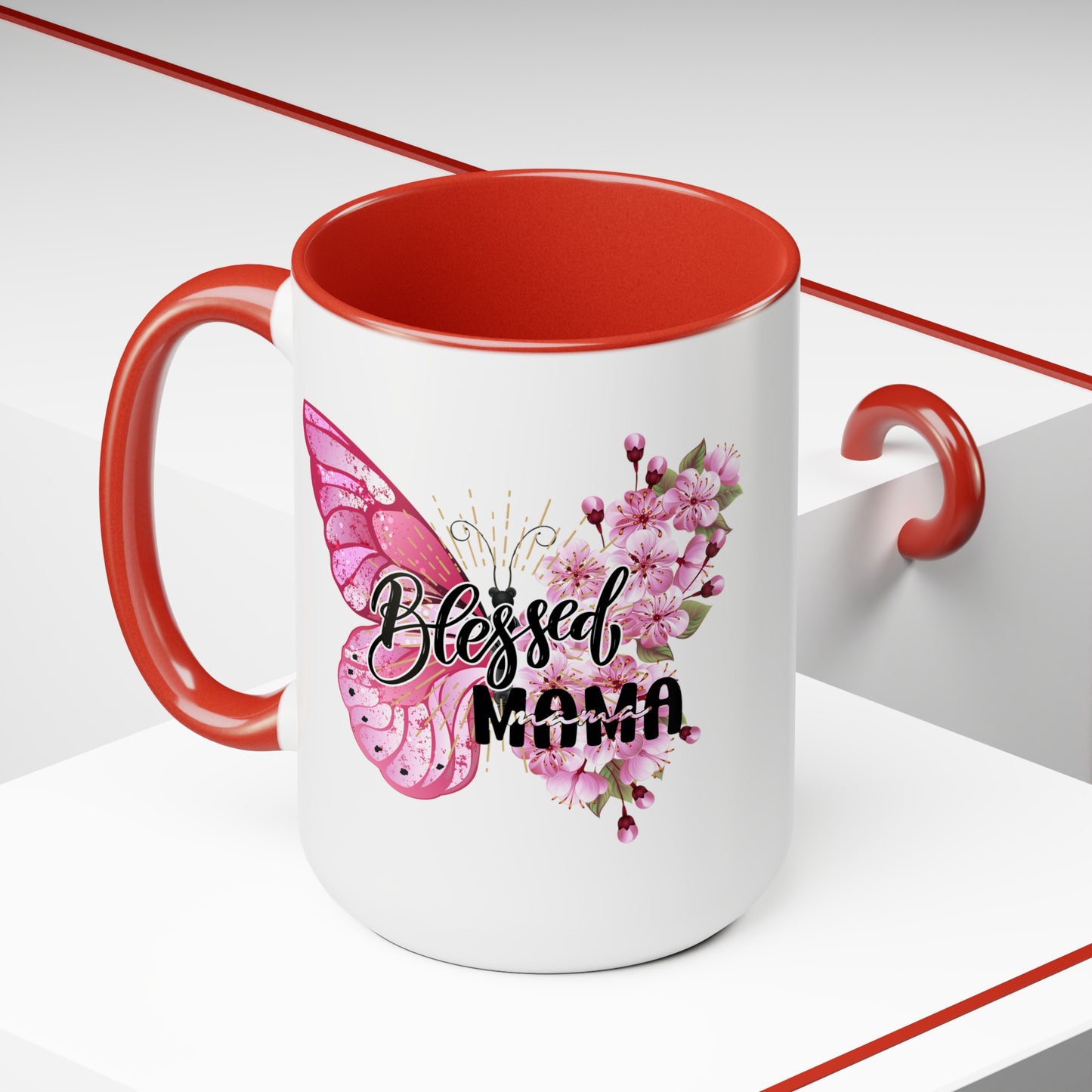 Happy Mother's dayTow-Tone Coffee Mug.15oz, Gift for mom, Mama's Coffee Mug