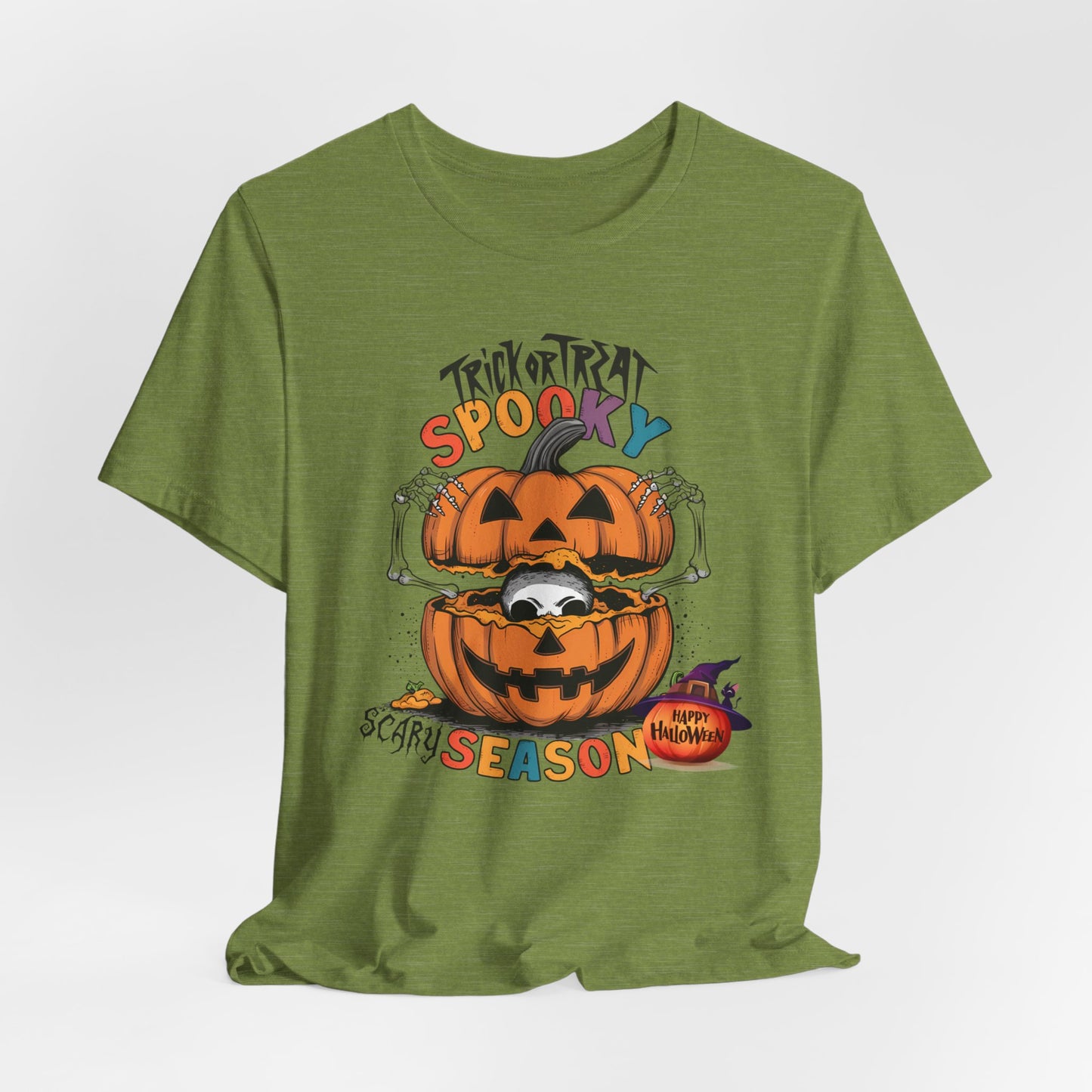 Spooky Scary Season T-shirt, Happy Halloween Skeleton T-shirt, Happy Halloween T-shirt, Trick Or Treat T-shirt, Halloween T-shirt, Cool Halloween T-shirt, Spooky T-shirt,