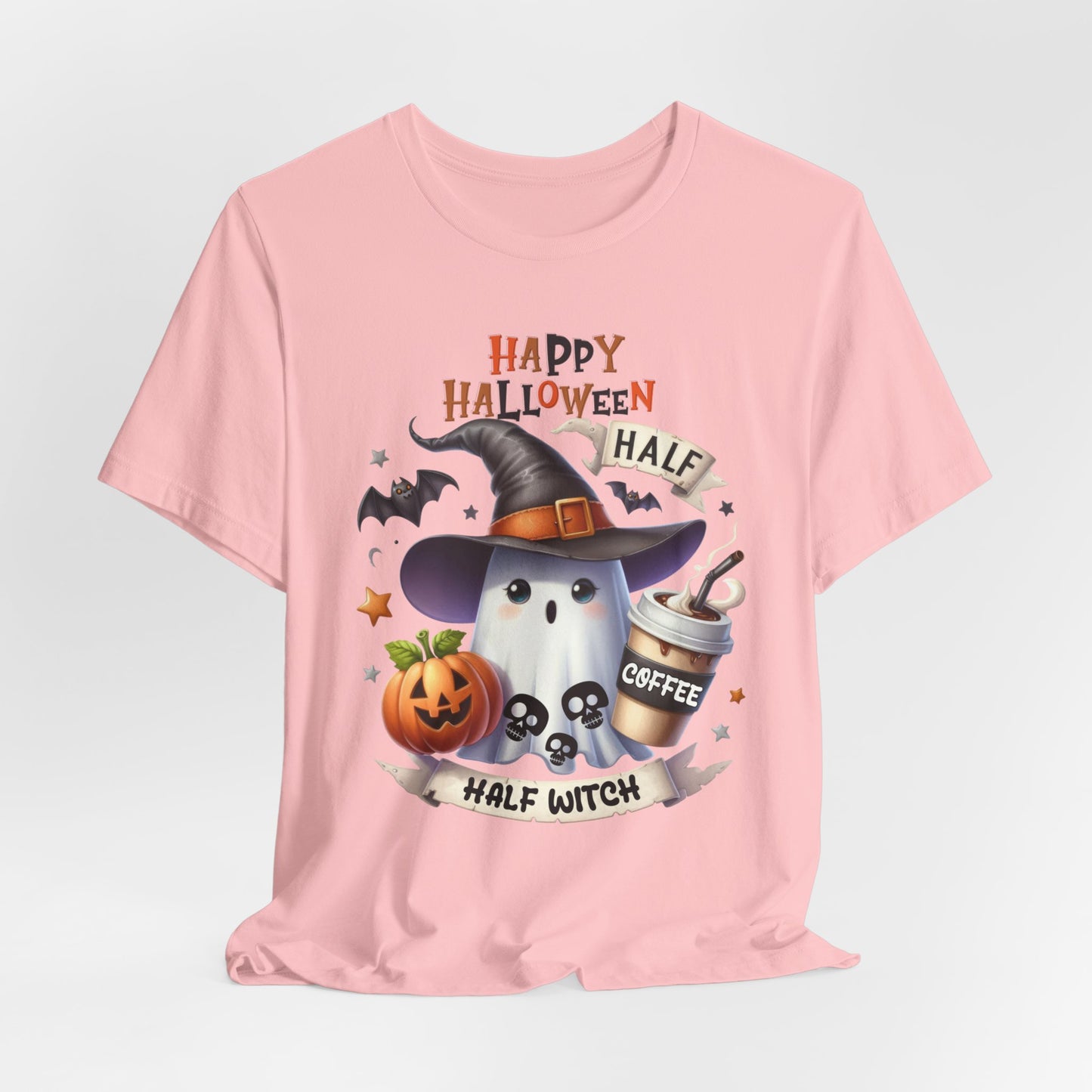 Half Coffee Half Witch T-shirt, Happy Halloween T-shirt, Trick Or Treat T-shirt, Halloween T-shirt, Cool Halloween T-shirt, Spooky T-shirt,