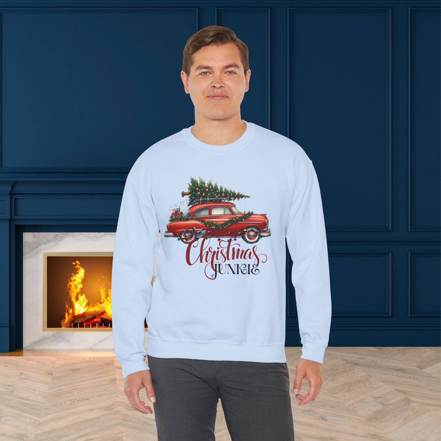 Christmas Junkie Christmas Sweatshirt - Unisex Heavy Blend, Merry Christmas, Festive, Christmas Gift, Crewneck, merry Christmas Sweatshirt, Christmas Sweatshirt Christmas Gift, Festive Sweatshirt.