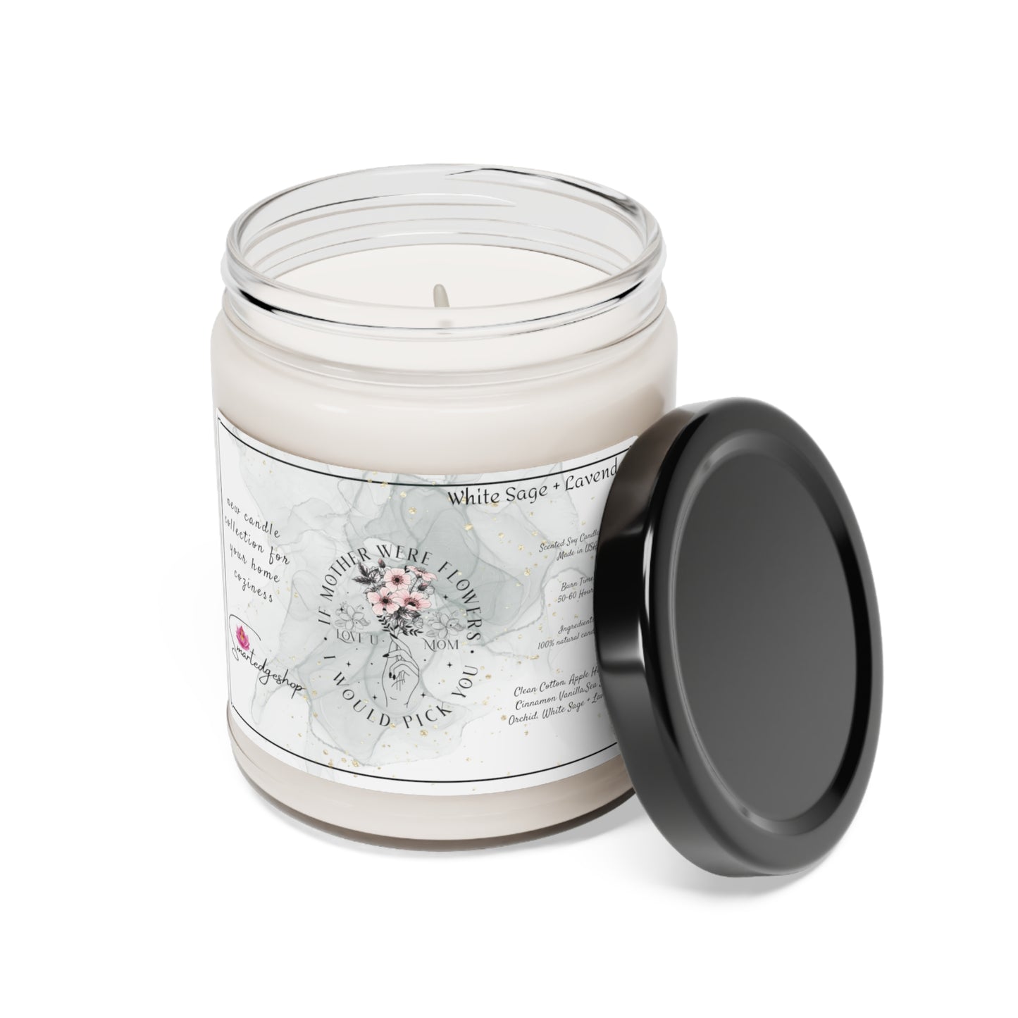 Happy Mother's Day Scented Soy Candle, 9oz, Gift for mom.