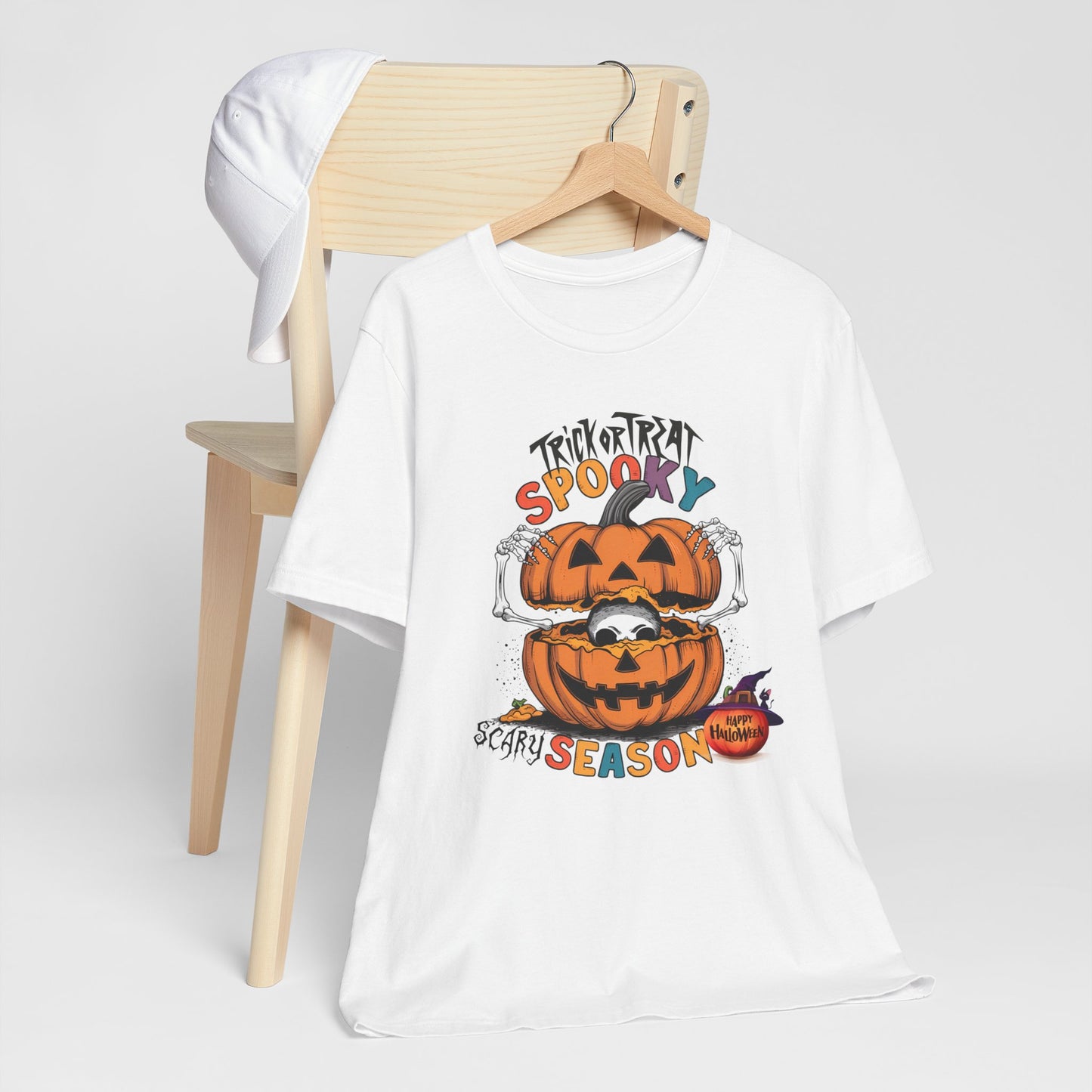 Spooky Scary Season T-shirt, Happy Halloween Skeleton T-shirt, Happy Halloween T-shirt, Trick Or Treat T-shirt, Halloween T-shirt, Cool Halloween T-shirt, Spooky T-shirt,