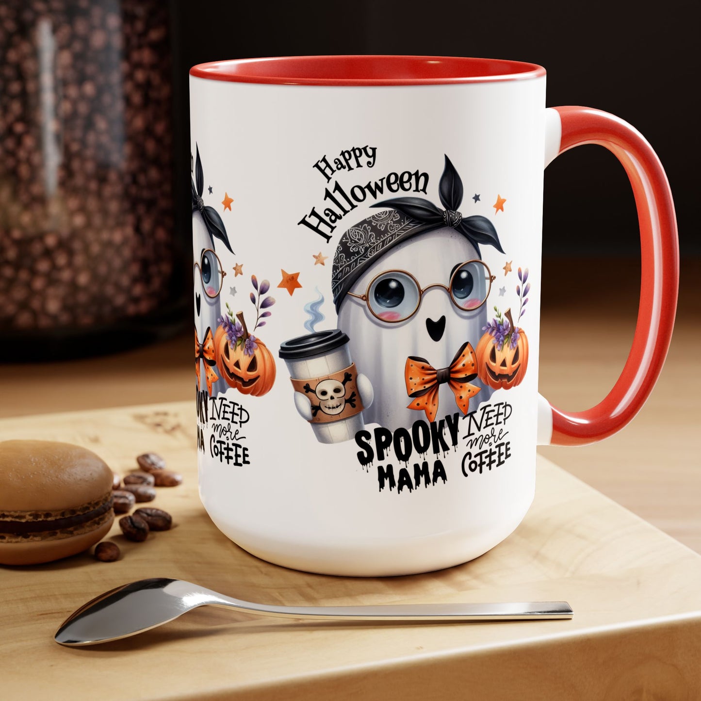 Spooky Mama Halloween Coffee Mug, Let's Go Halloween Coffee Mug, Trick or Treat Halloween Coffee Mug, Cute Ghost Coffee Mug, Spooky Season Halloween Coffee Mug.