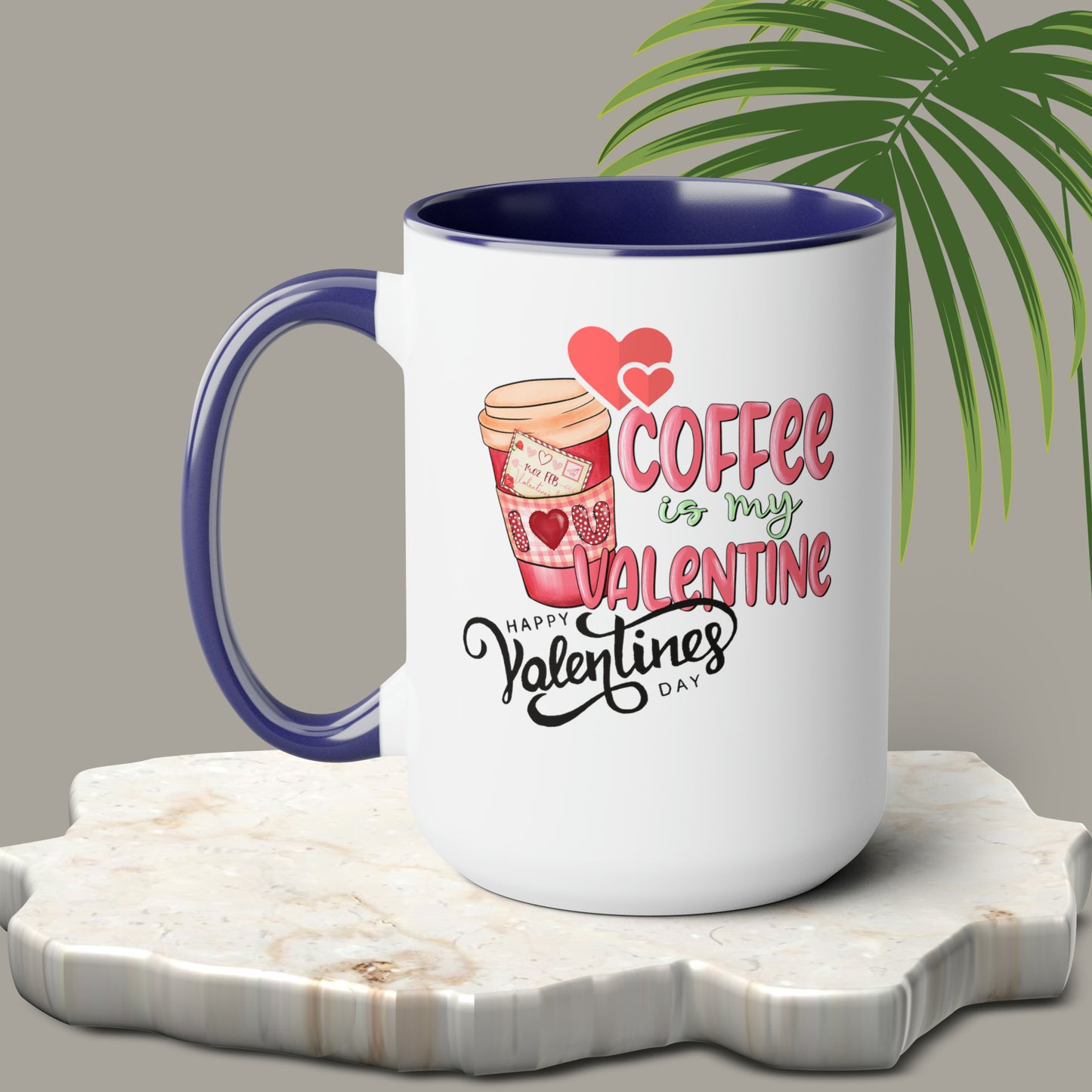 Happy valentines day Two-Tone Coffee Mugs, 15oz